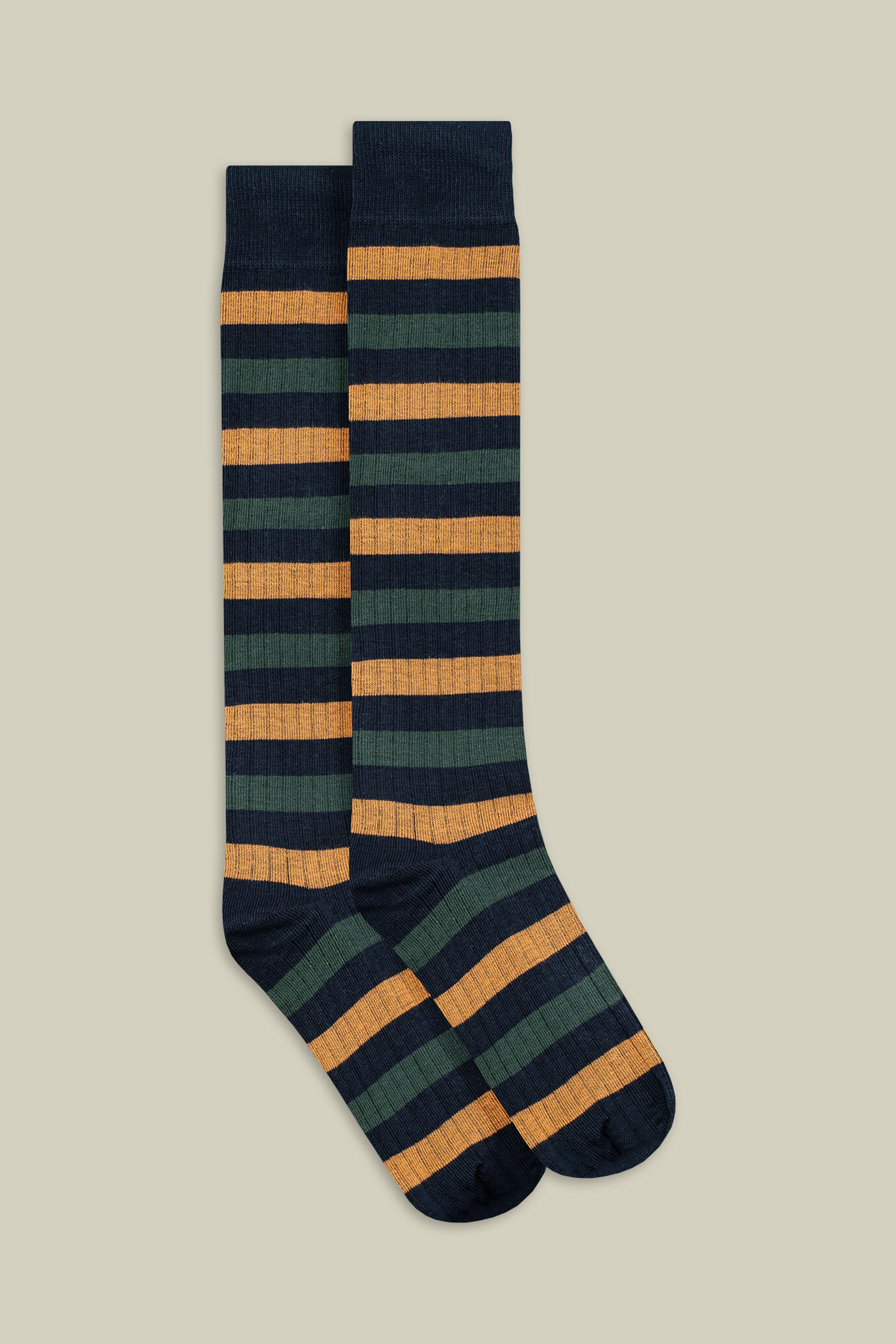Chaussettes homme en maille lisse avec rayures horizontales