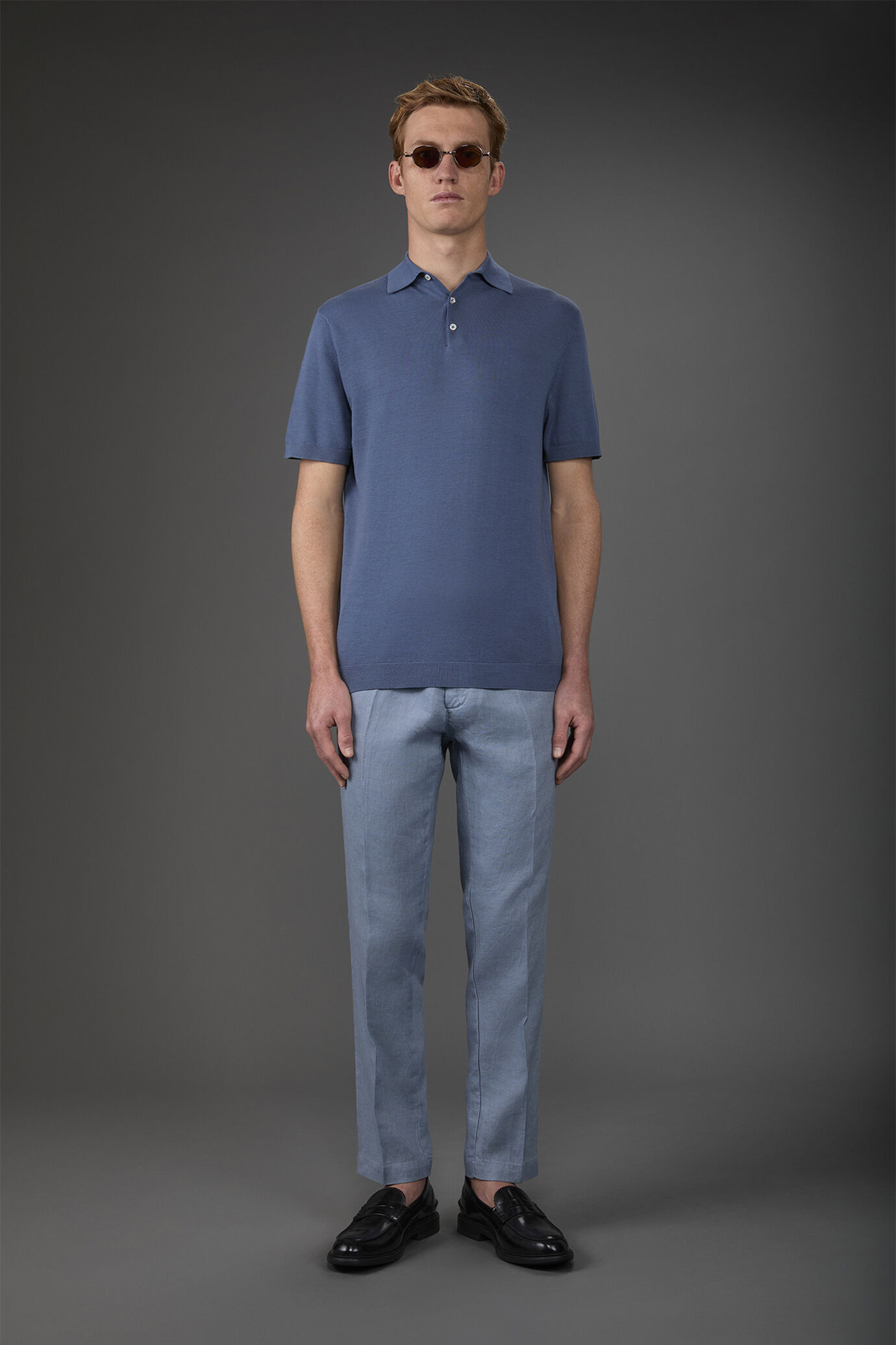 Polo homme tricot&eacute; &agrave; manches courtes image number 0