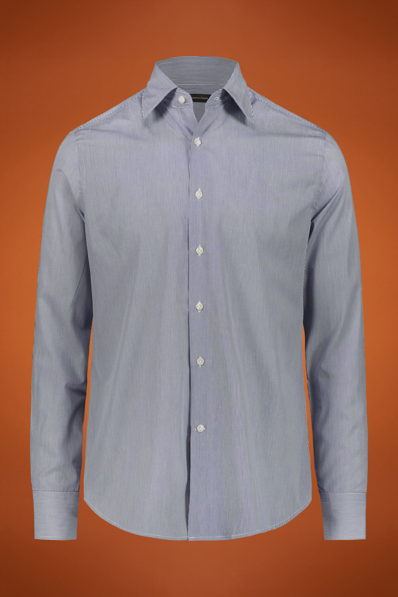 Chemise homme à col classique en tissu teint en fil 100 % coton à rayures coupe régulière