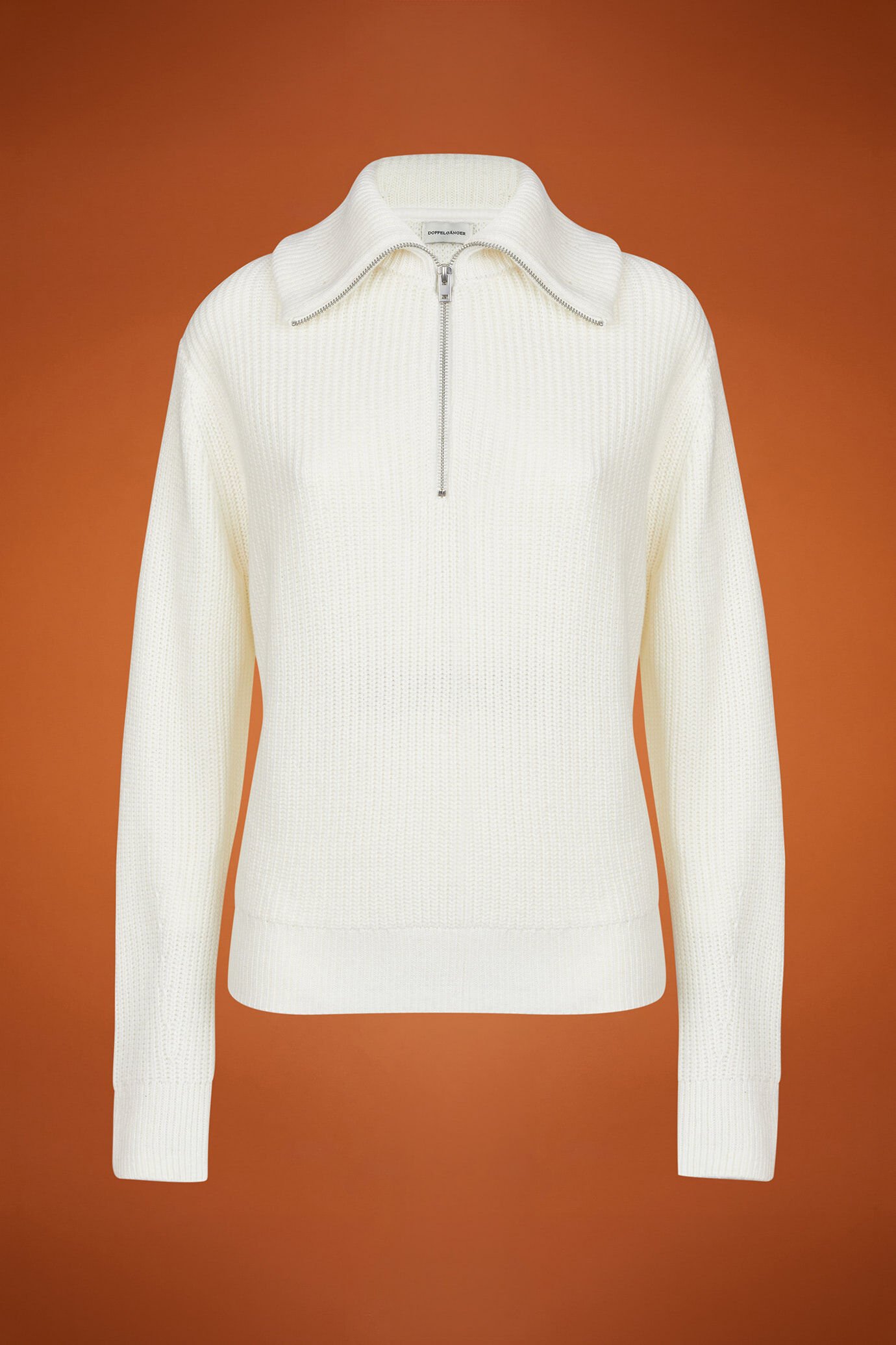 Women's knitted half-zip polo shirt in a regular fit image number 4