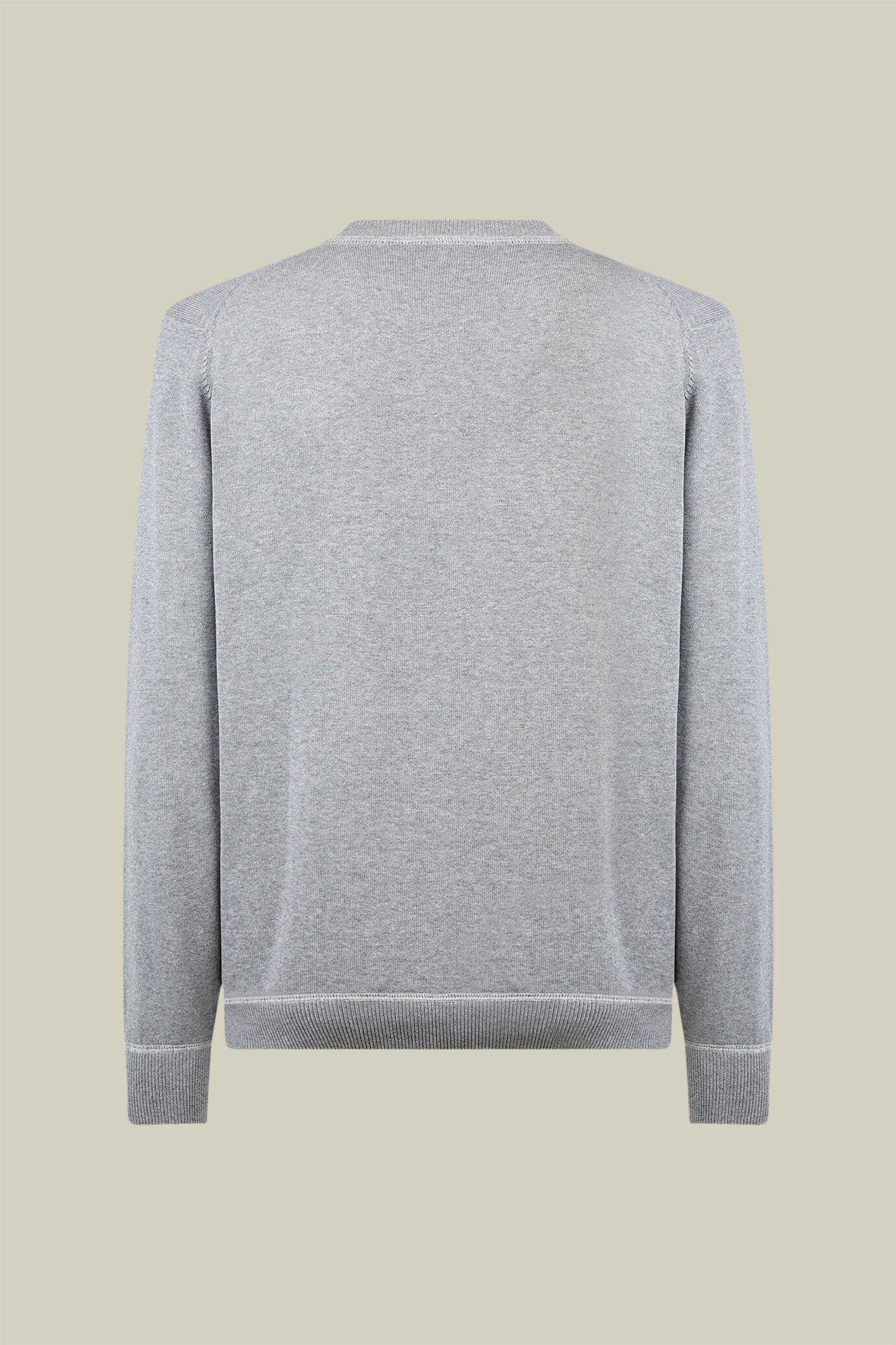 Men's regular fit crew neck jumper with plush effect details 100% cotton image number 1