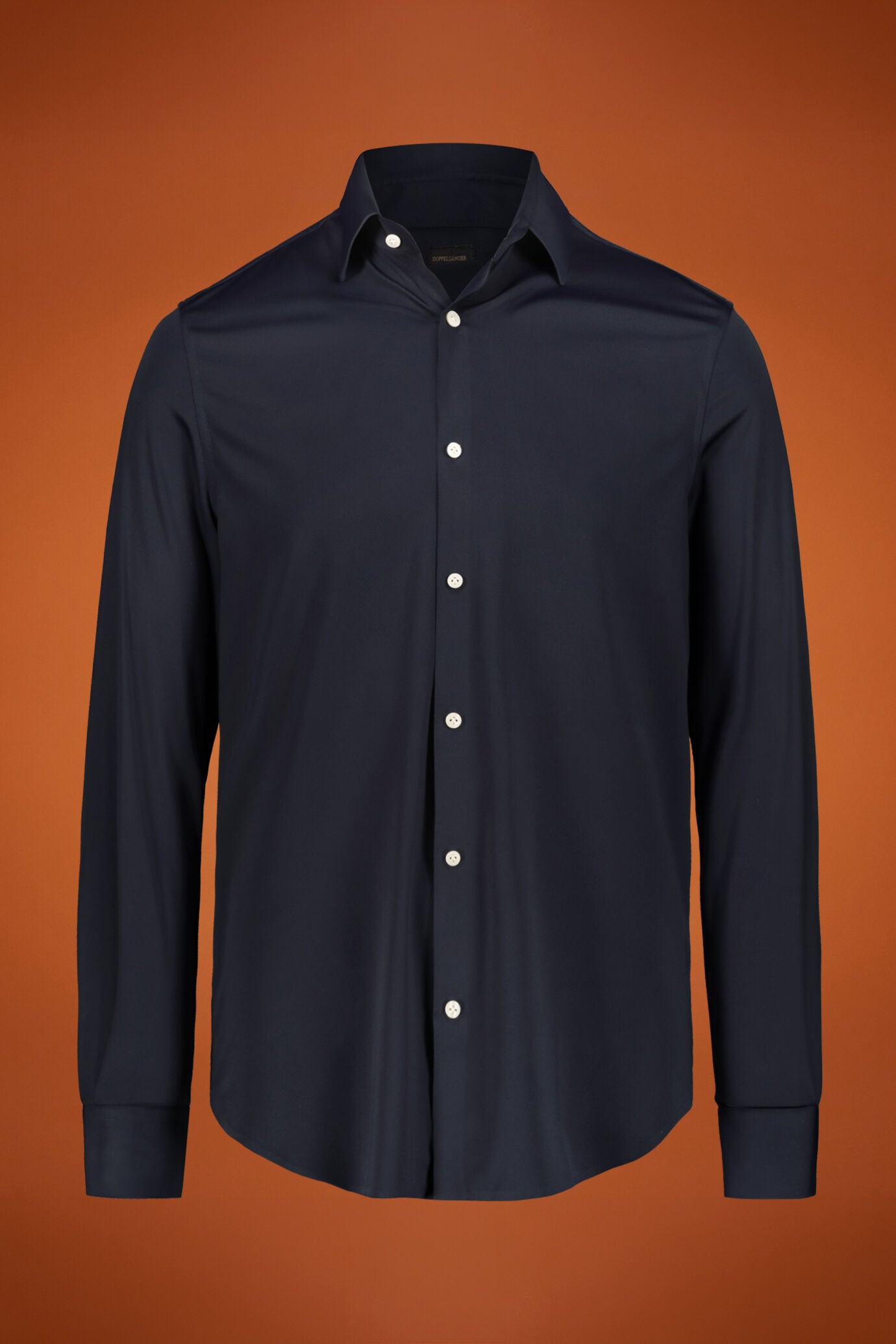Camicia uomo termosaldata con collo classico tessuto in nylon tinta unita regular fit