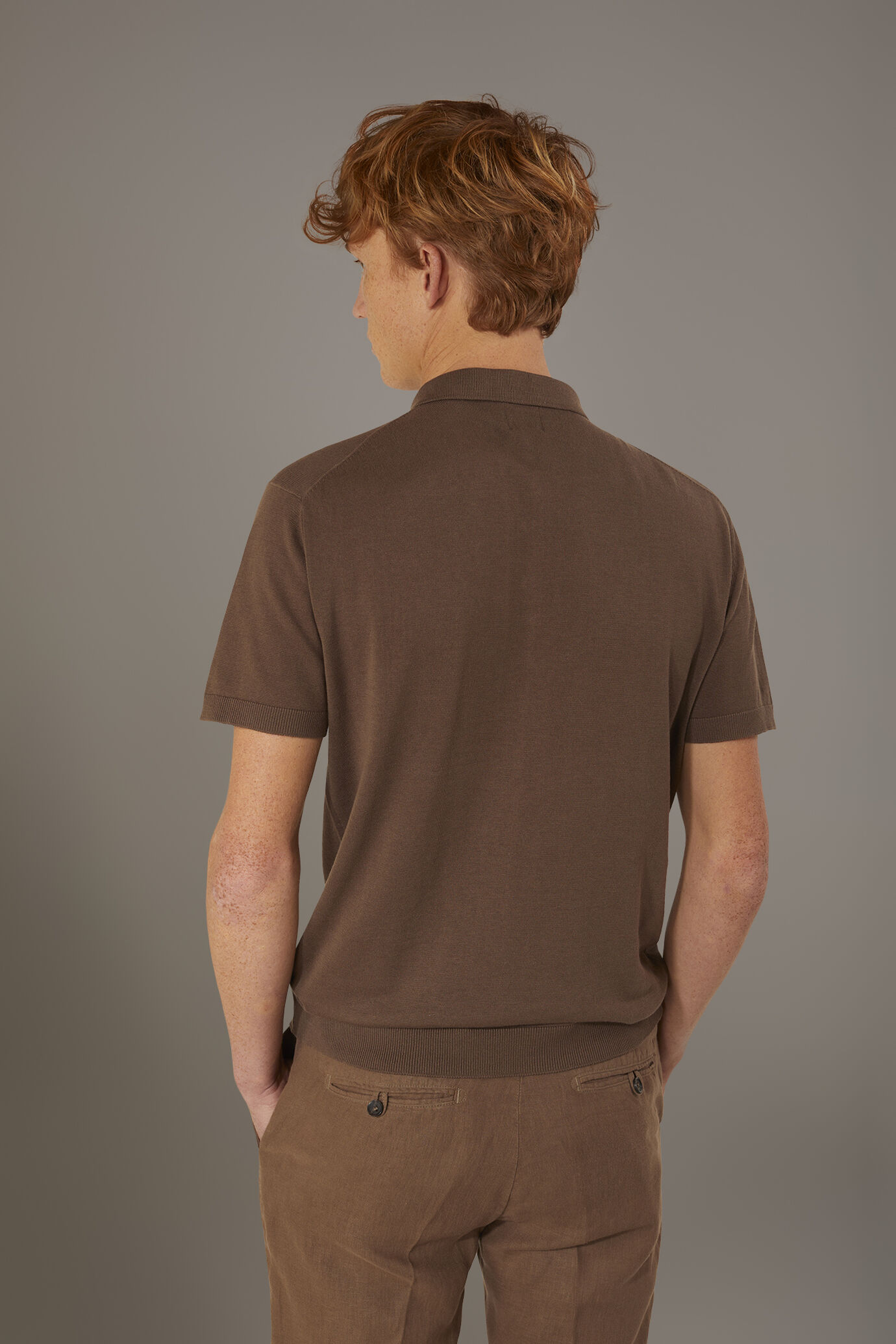 Polo manica corta in maglia 100% cotone image number 2
