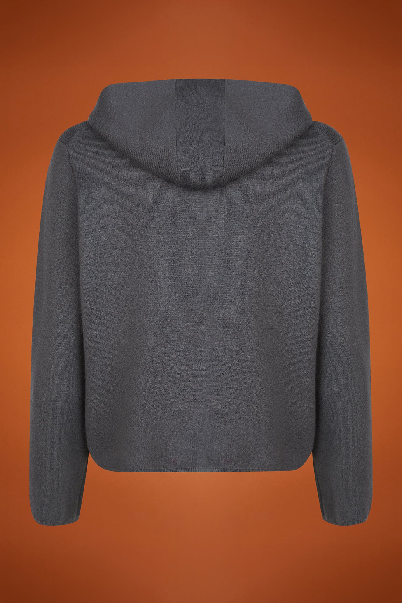 Maglia donna tinta unita con cappuccio e logo ricamato regular fit image number 5