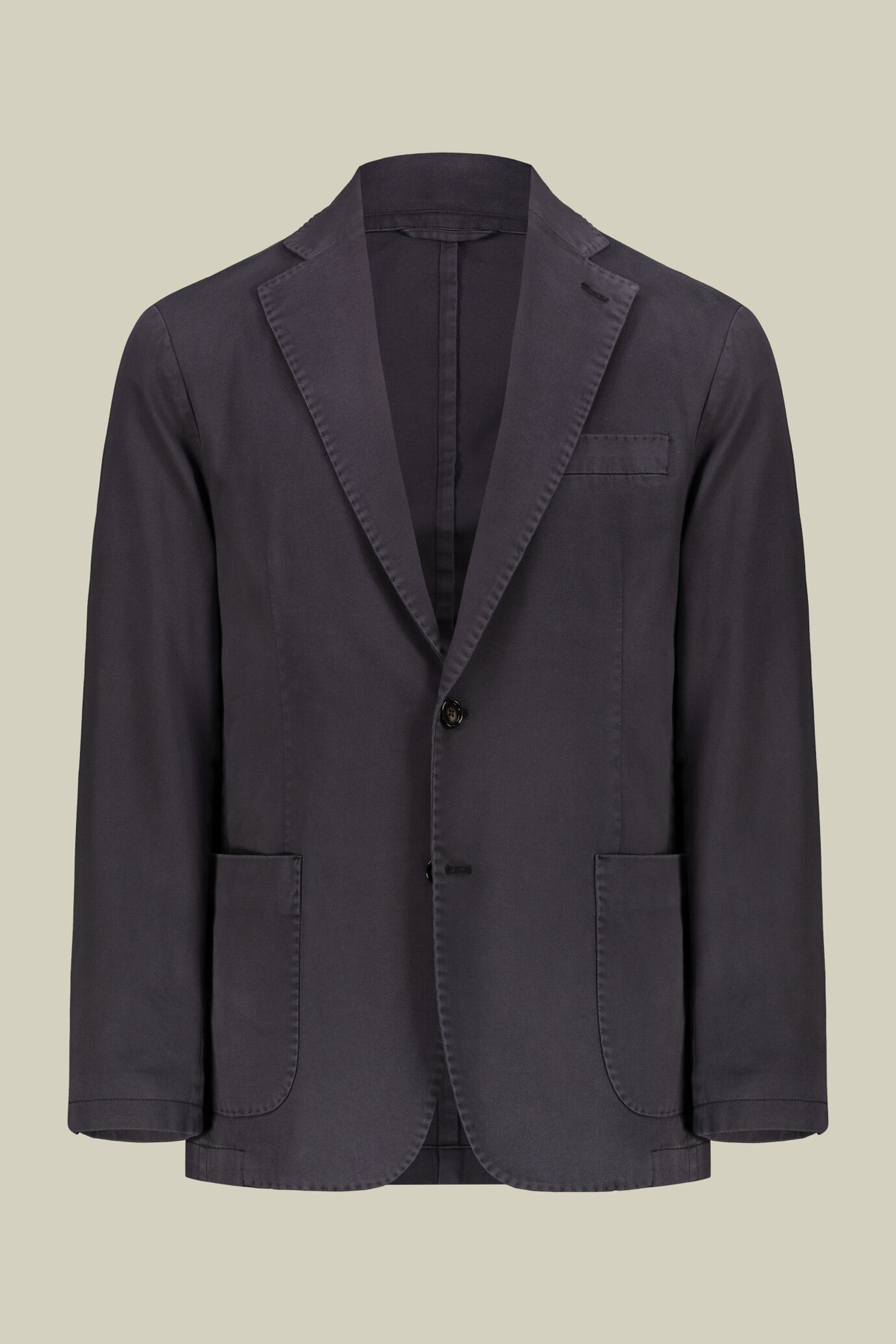 Veste droite homme non doublée avec poches plaquées, de couleur unie, coupe régulière image number 0