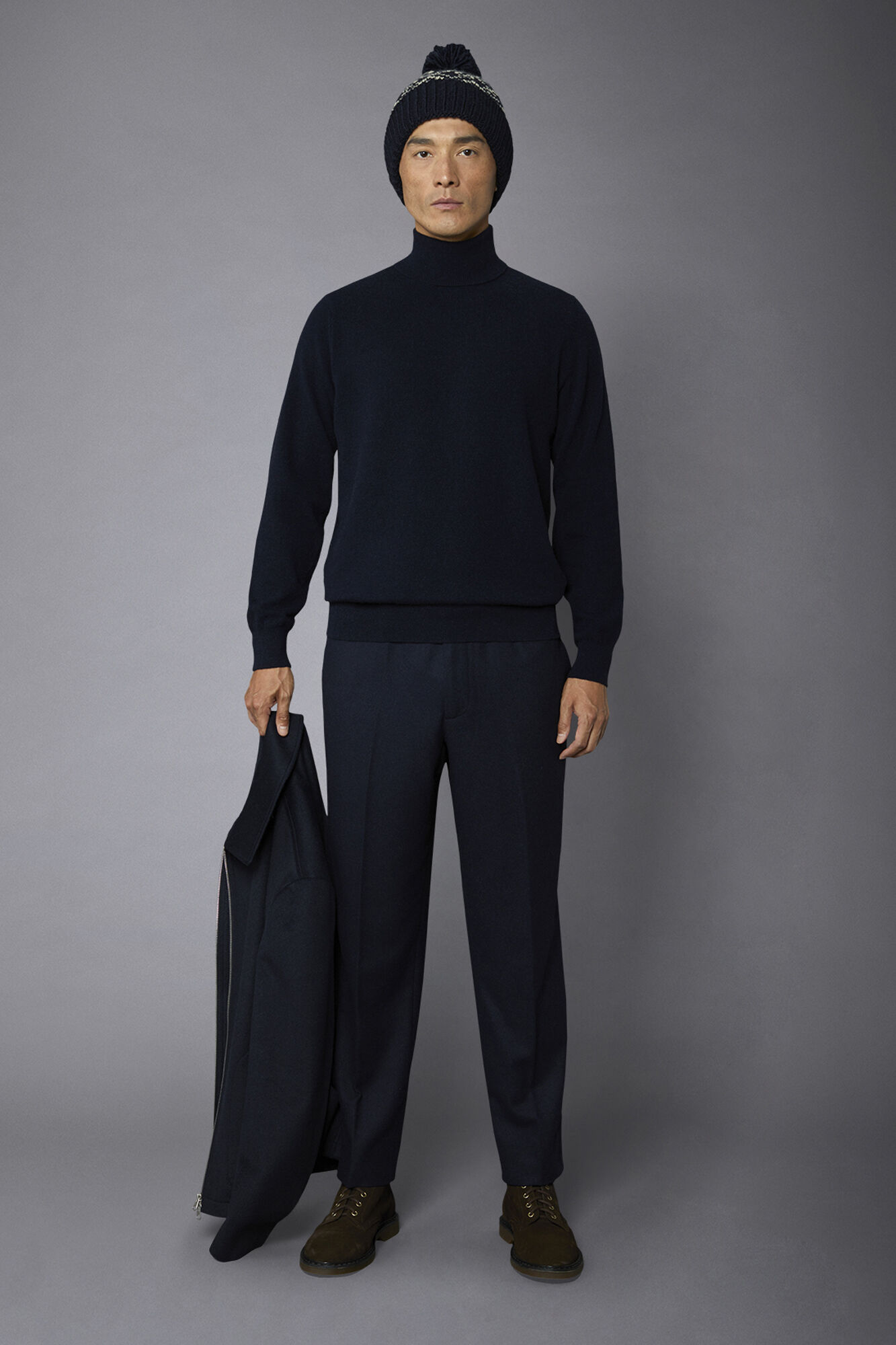 Maglia uomo collo alto in misto lana lambswool regular fit