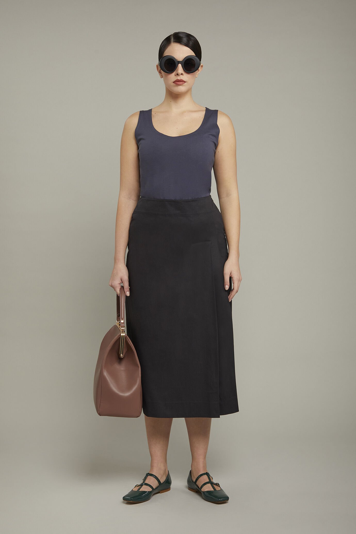 Gonna midi donna 100% cotone regular fit image number 0