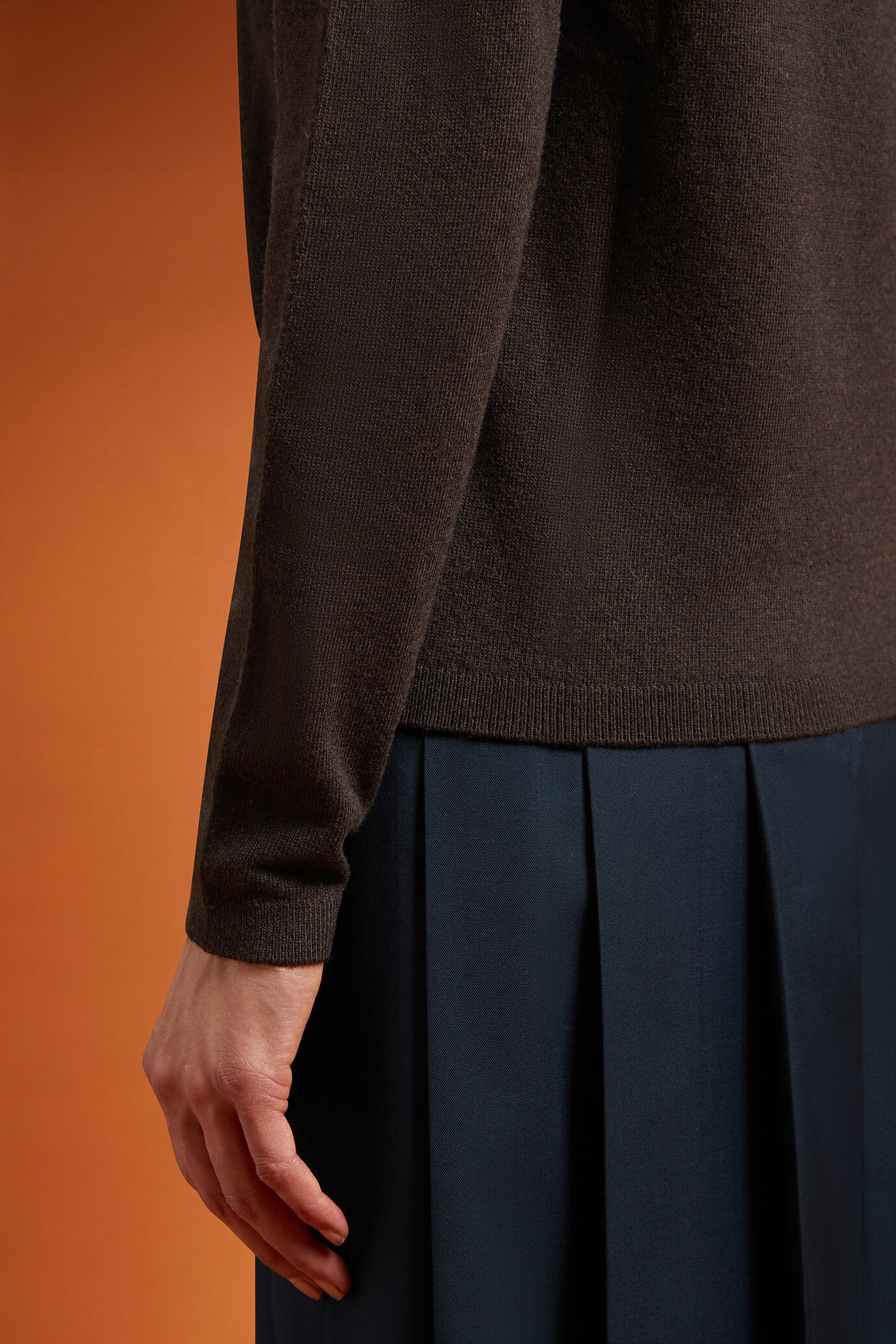 Pull col rond pour femme, coupe classique, en laine et cachemire image number 3