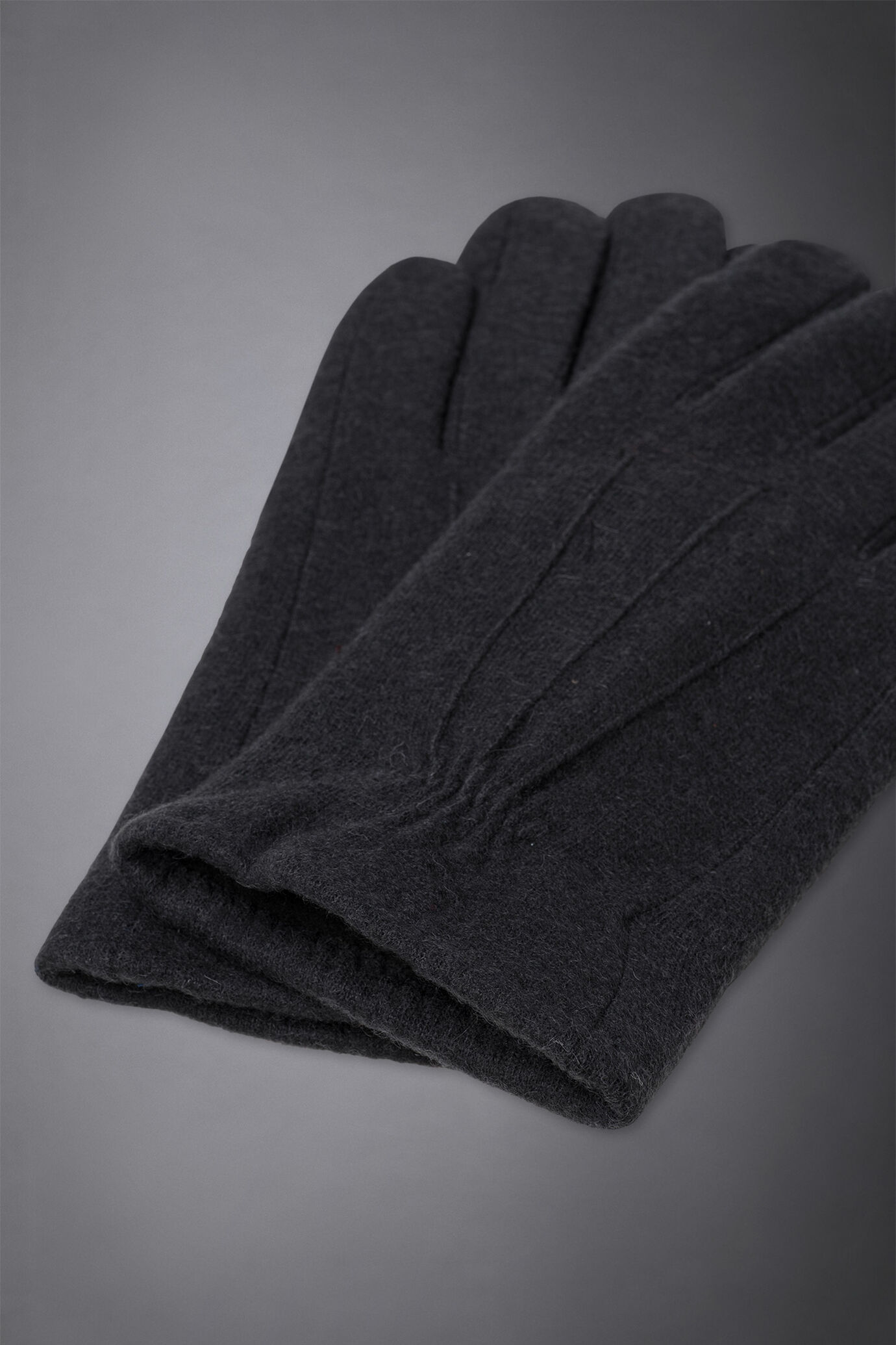 Guanto uomo tinta unita in lana cotta con pile interno image number 1