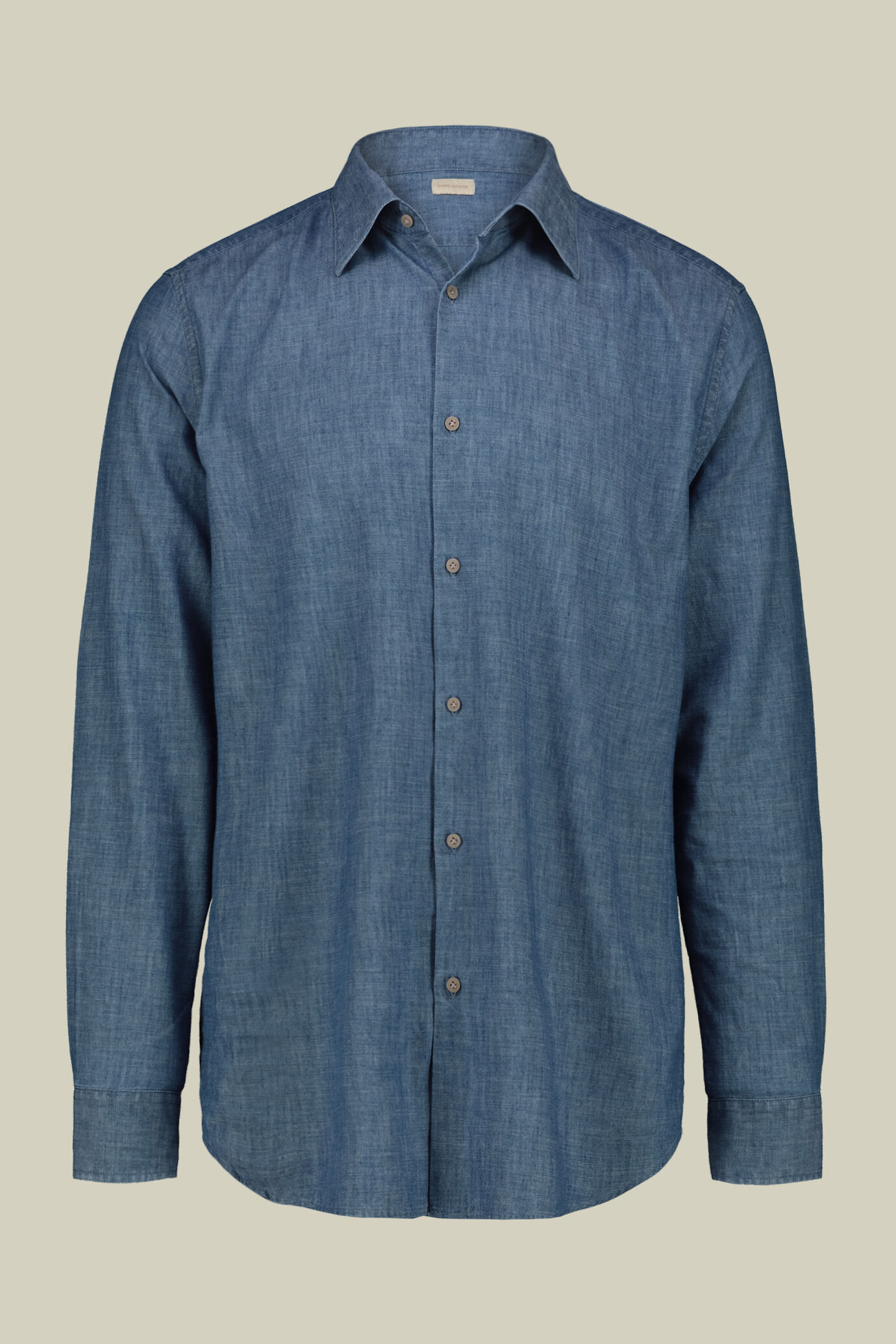 Camicia uomo casual collo classico tessuto chambray image number 4