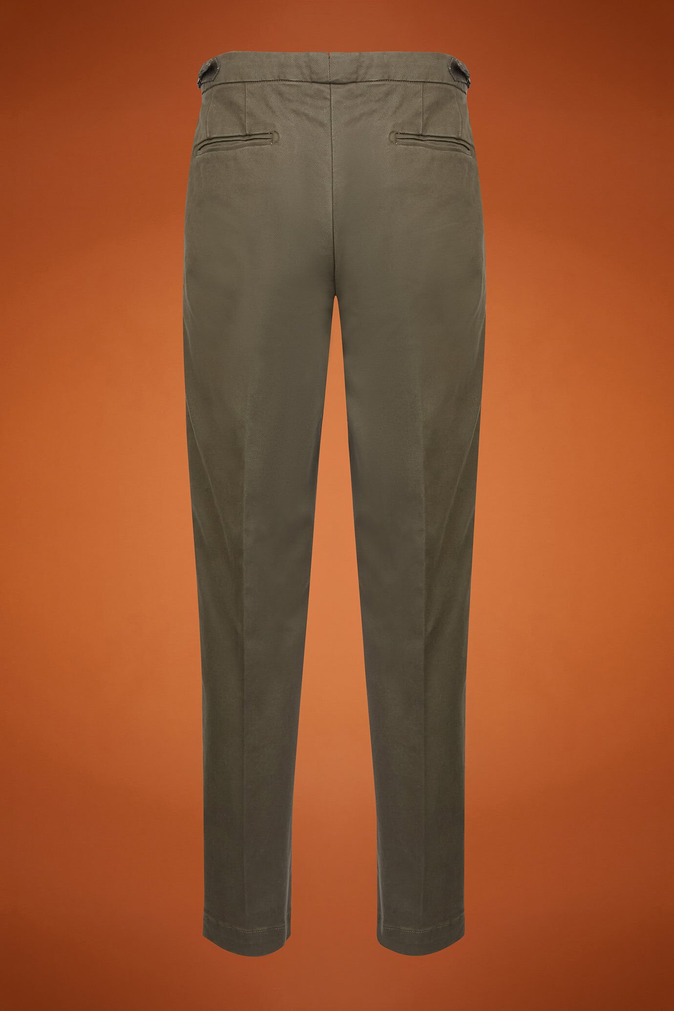 Men's regular fit double pleat trousers in bul twill fabric image number 5