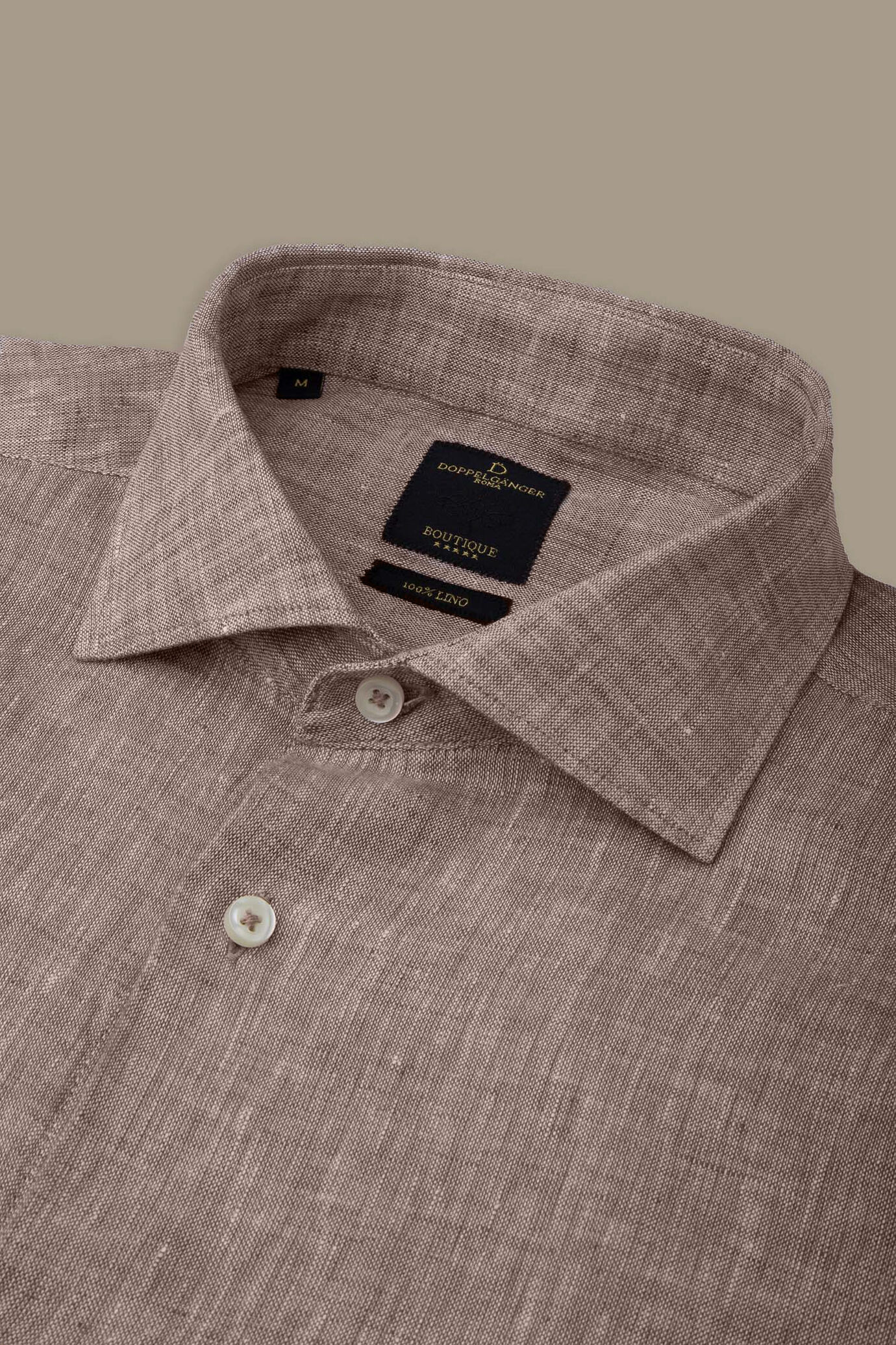 Camicia casual uomo collo francese 100% lino image number 3