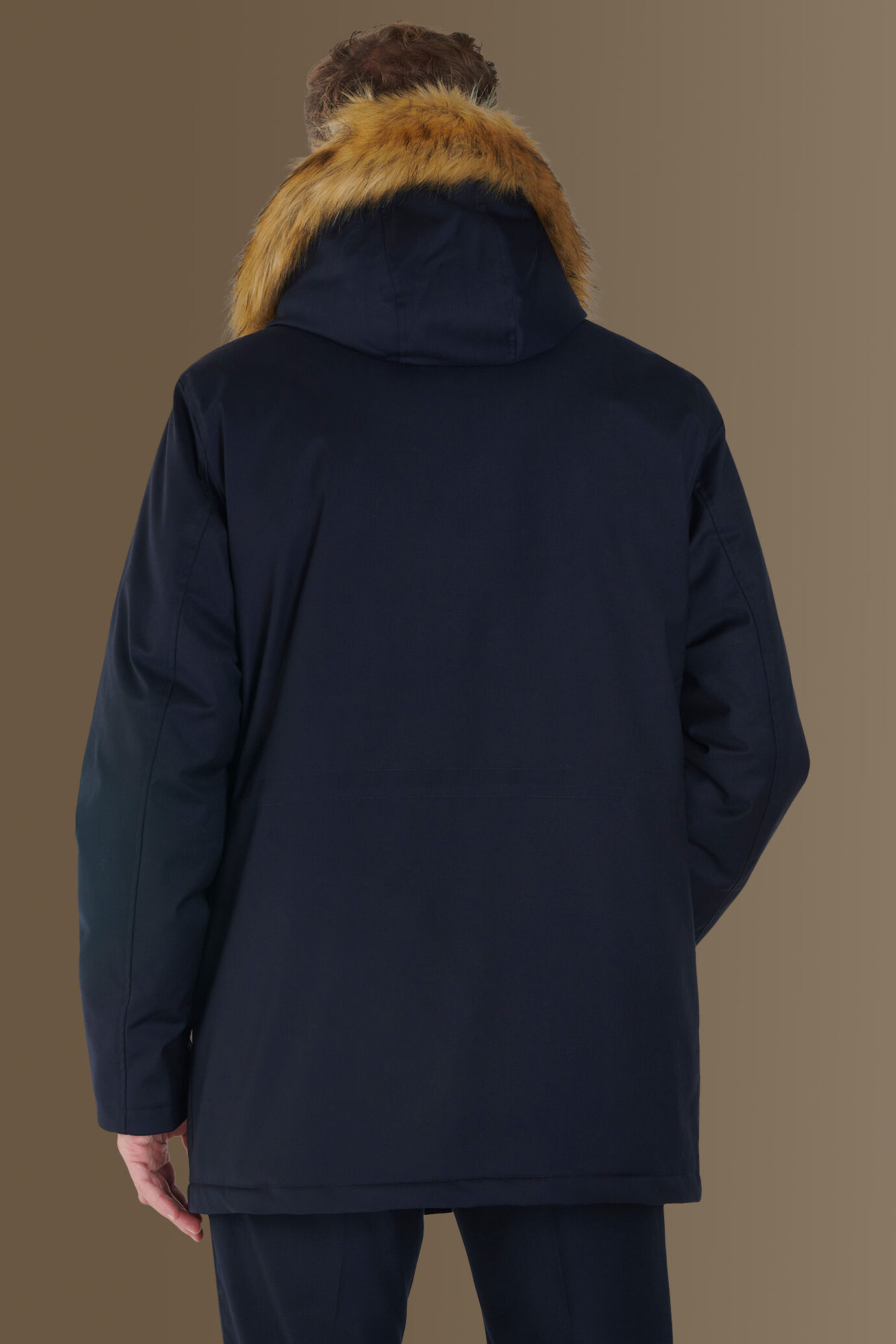 Coated padded jacket with fur image number 2