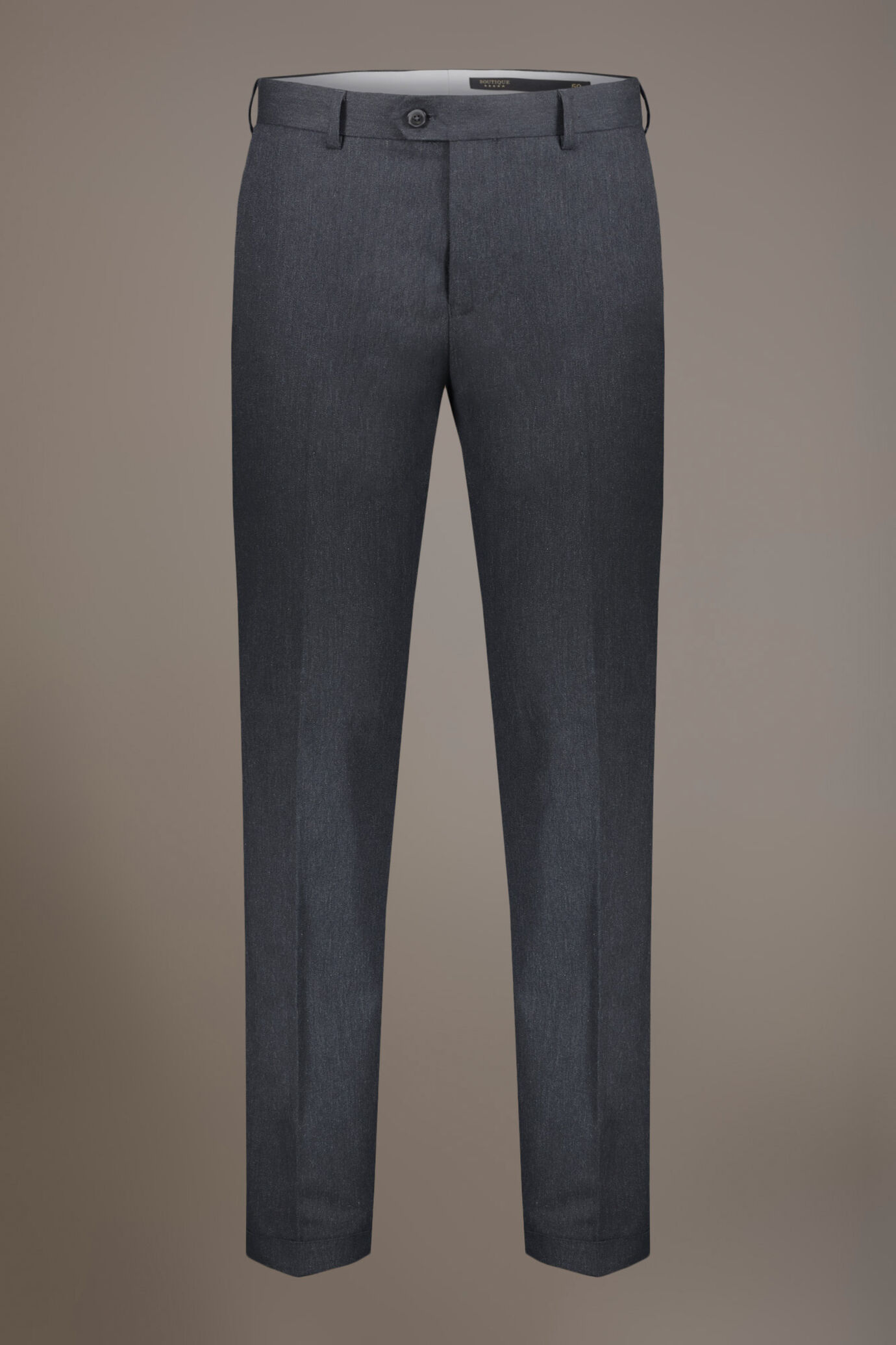 Single-breasted cotton stretch solid color fabric suit image number 7