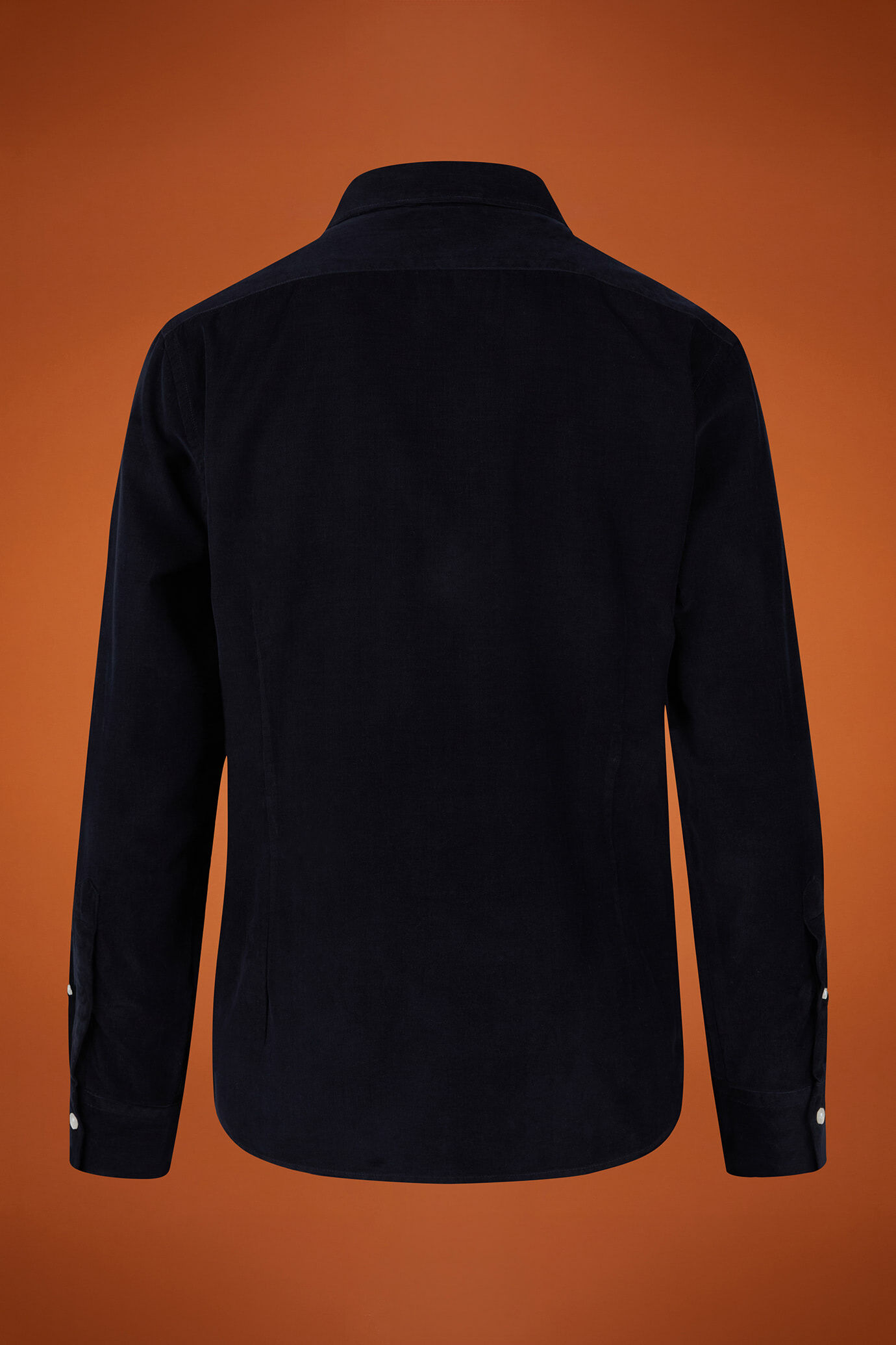 Chemise décontractée pour homme à col classique, 100% coton, tissu velours milleraies uni, coupe confort image number 5