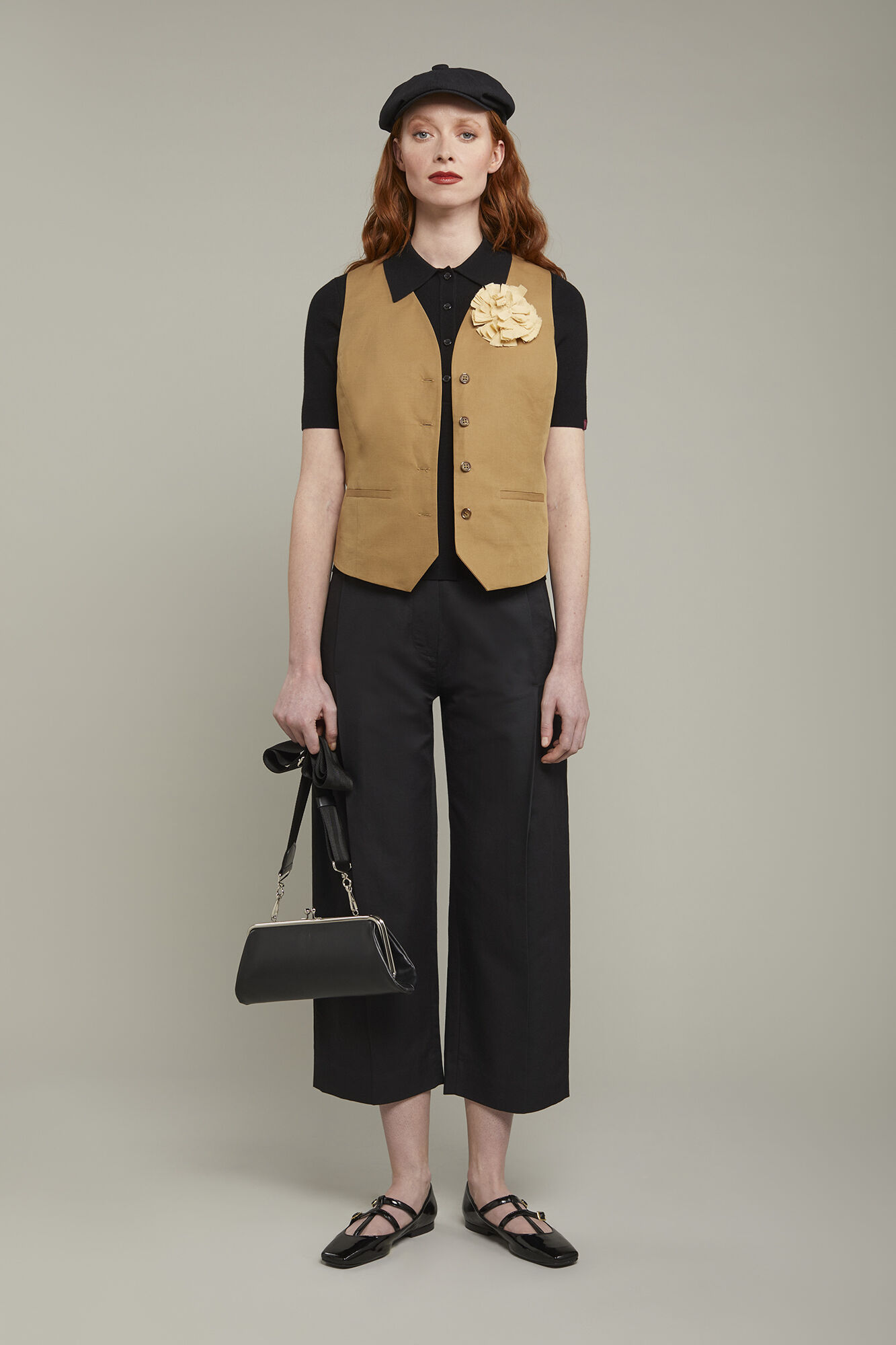 Gilet donna misto lino e cotone regular fit