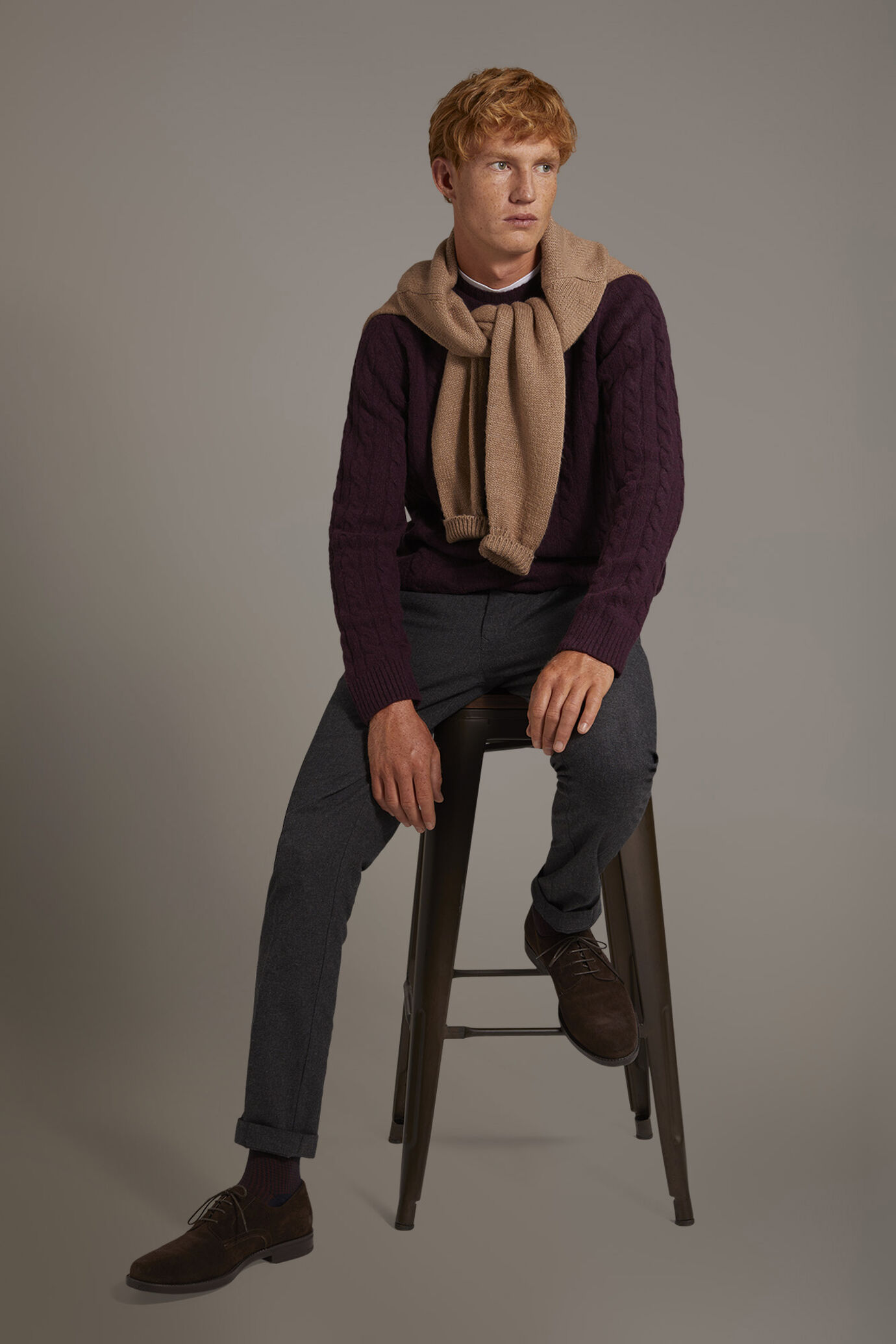Maglia girocollo in misto lana lambswool image number 0