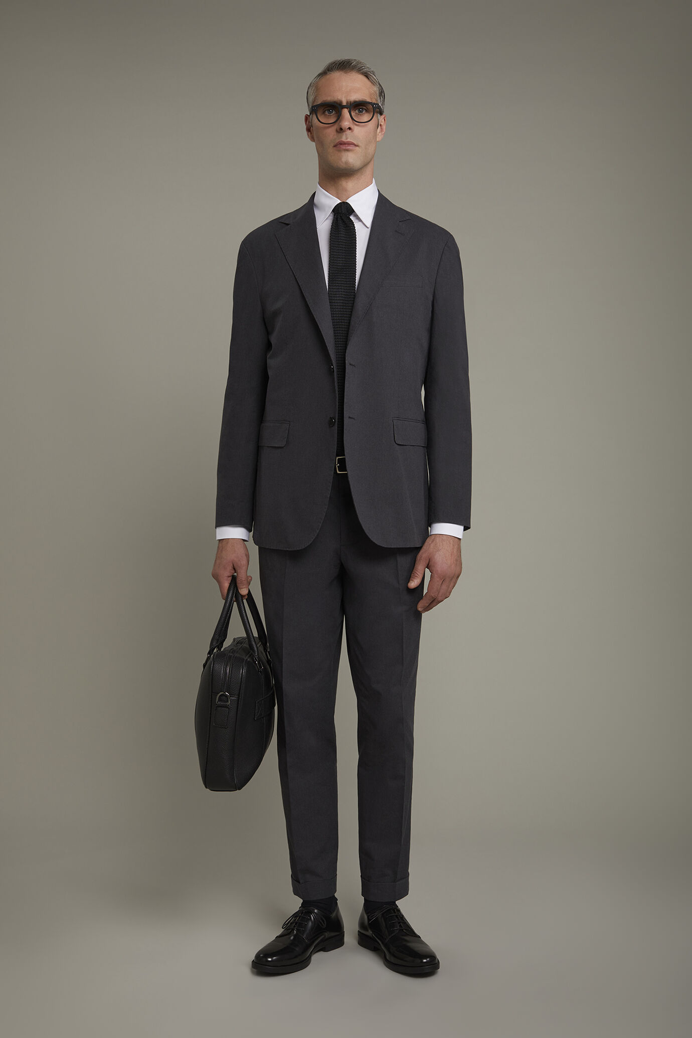 Giacca uomo sfoderata monopetto con tasche a pattina tessuto con effetto fiammato regular fit image number 0