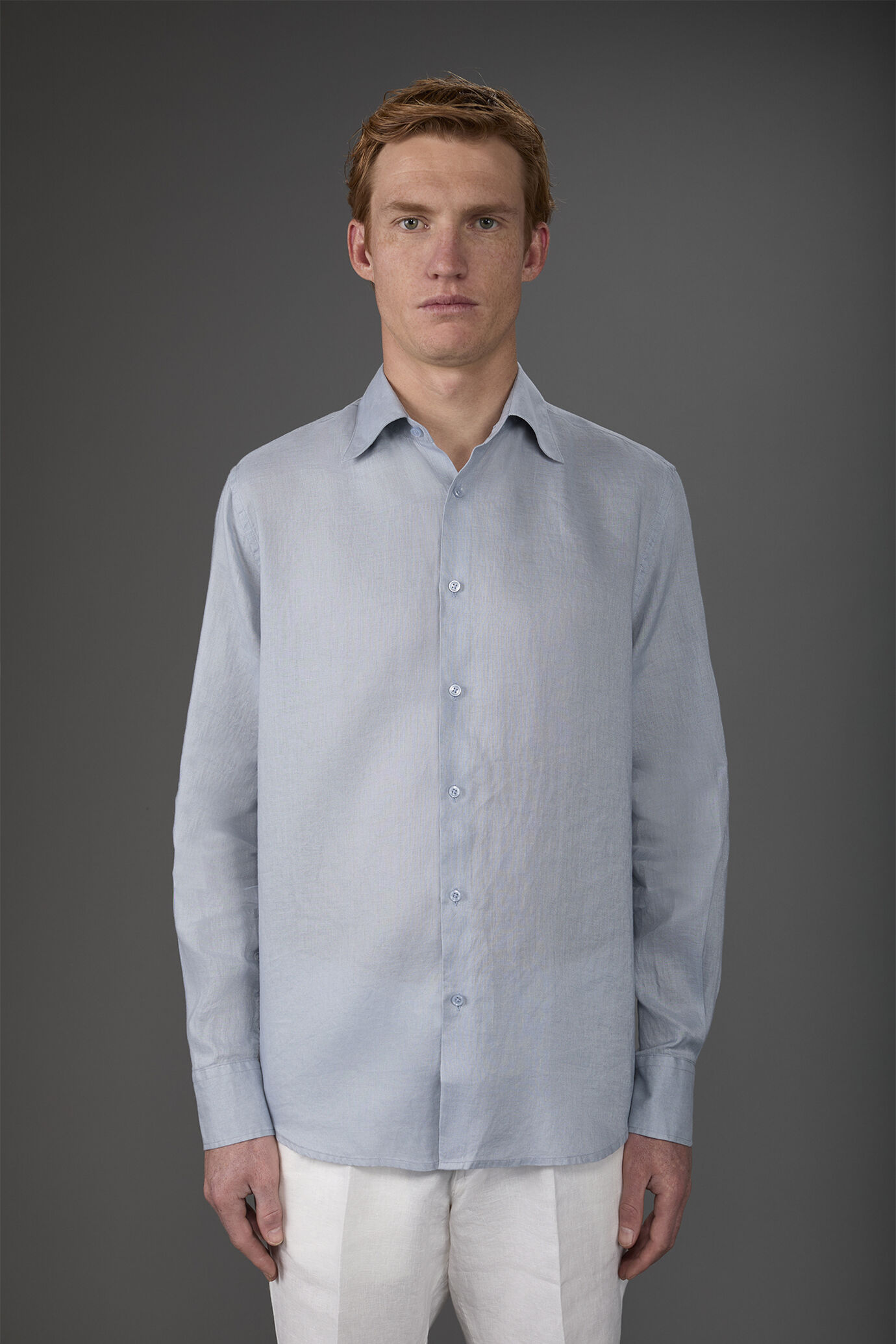 Camicia uomo casual collo classico 100% lino image number 0