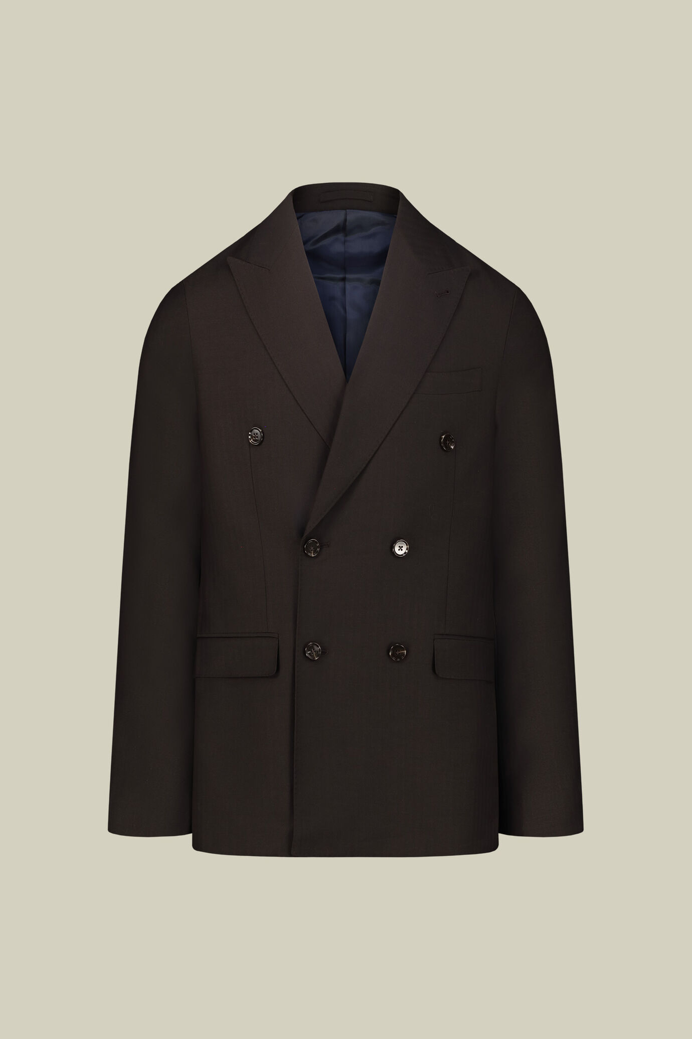 Abito uomo doppiopetto in tessuto dal disegno herringbone regular fit