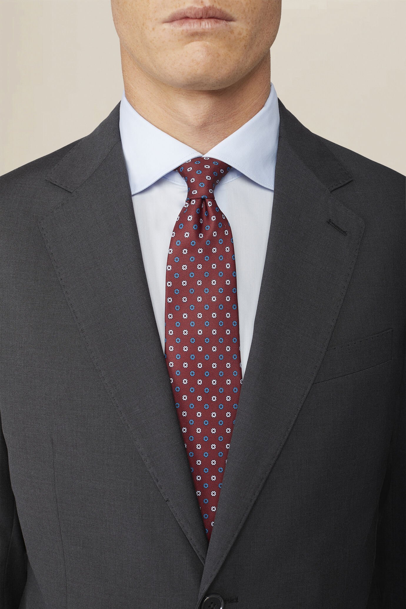 Cravate pour homme &agrave; micro-motif floral