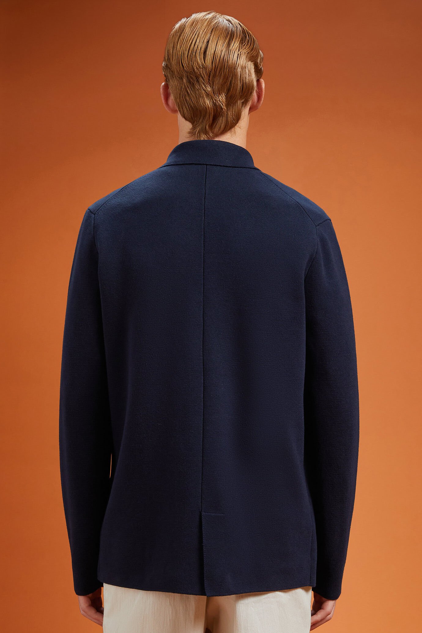 Cardigan uomo doppiopetto 100% cotone jersey Punto Milano regular fit image number 1