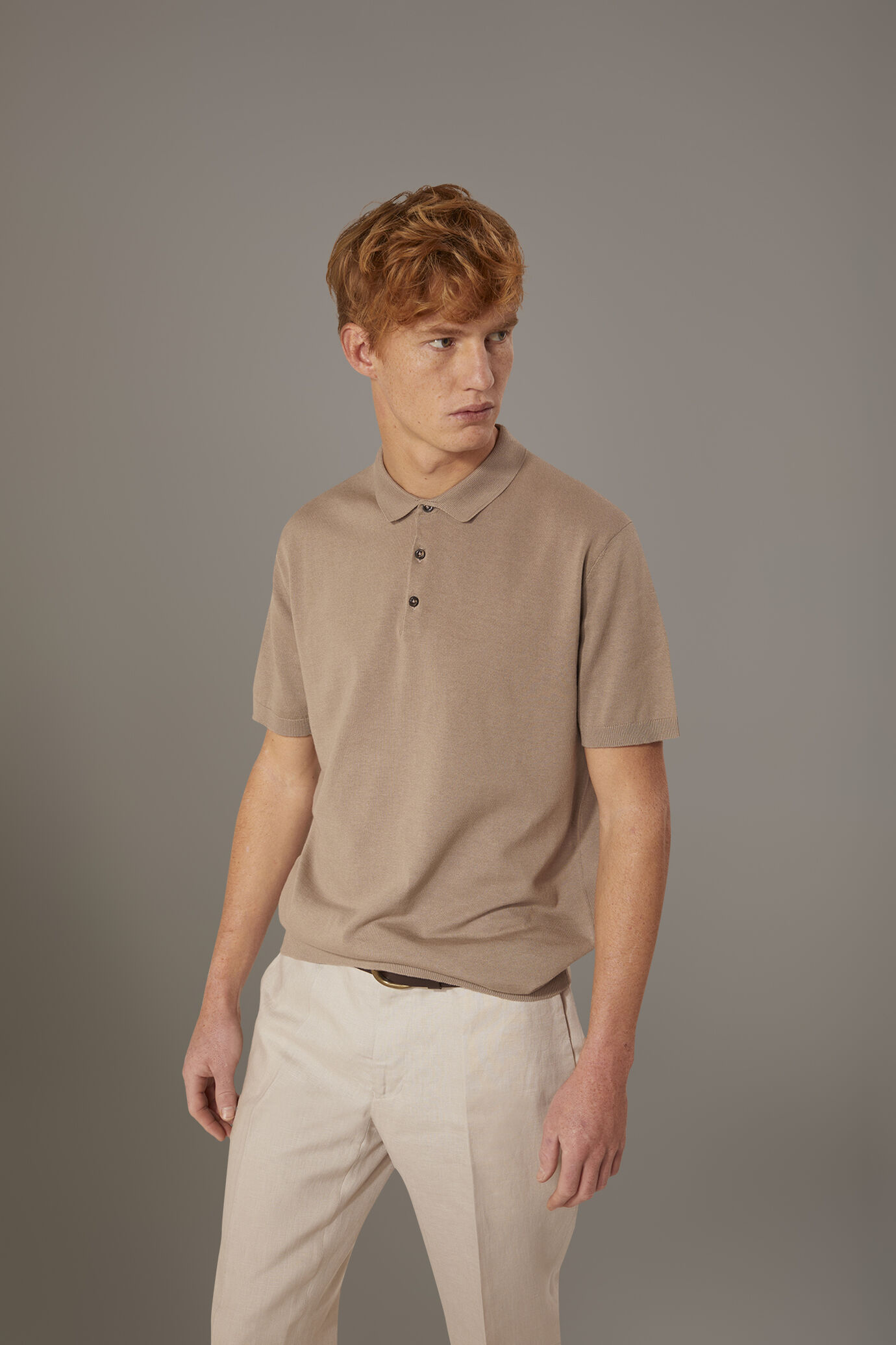 Kurzarm-Poloshirt aus 100% Baumwollstrick image number 0