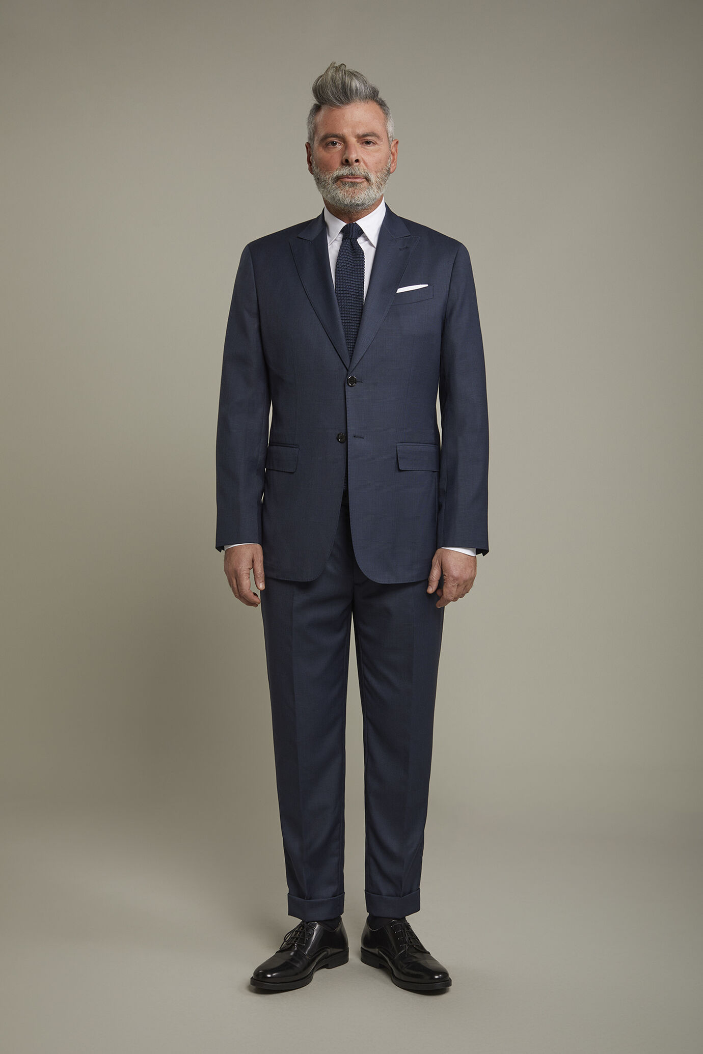 Men's single-breasted Wool Blend suit glen plaid  pattern regular fit image number 2