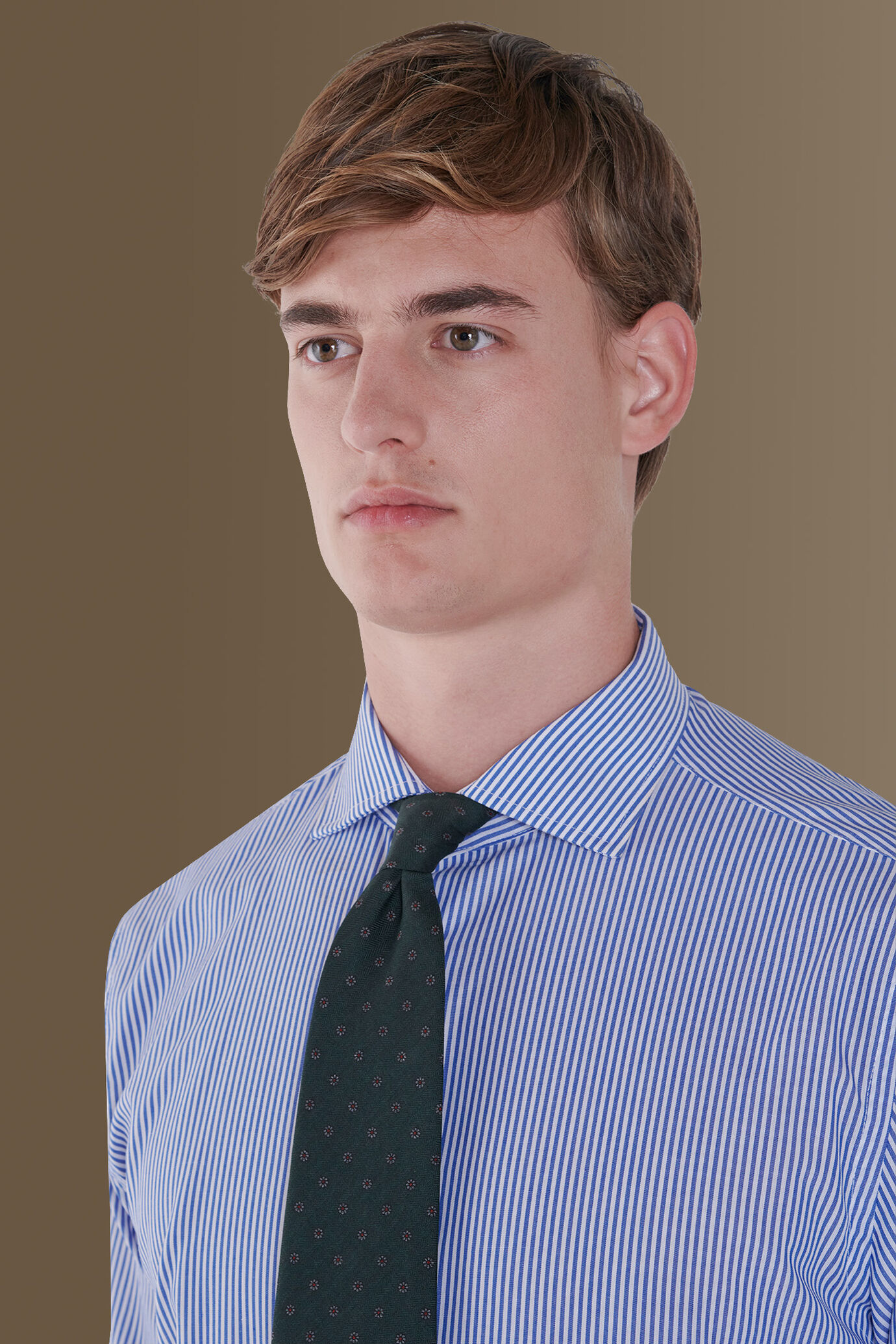 Camicia classica uomo righe blue collo francese image number 1