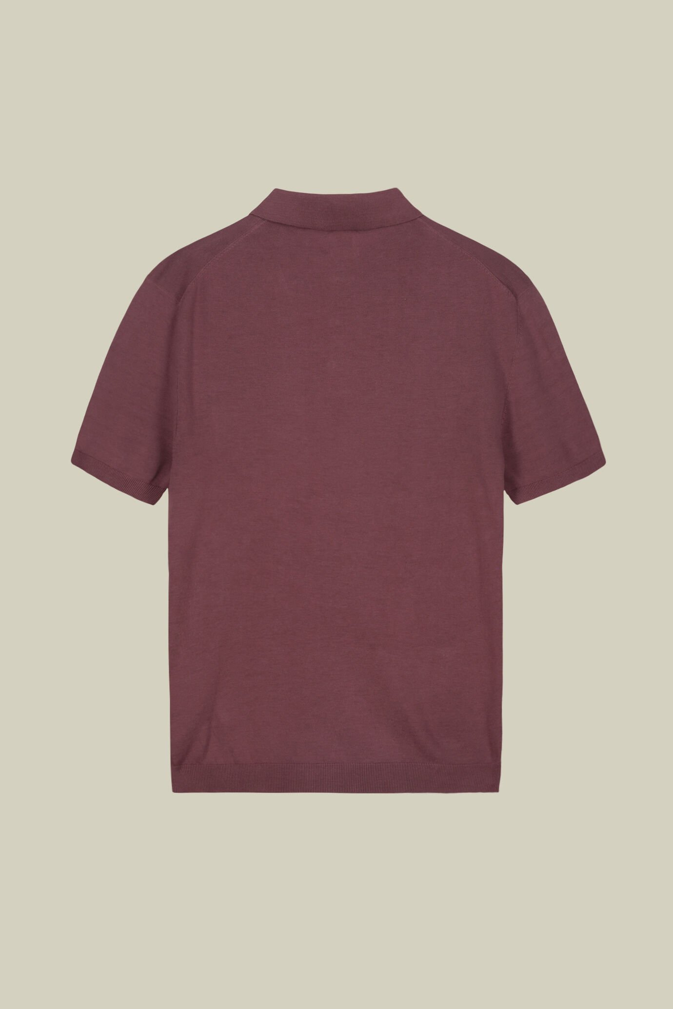 Men's short-sleeved knitted polo shirt image number 5