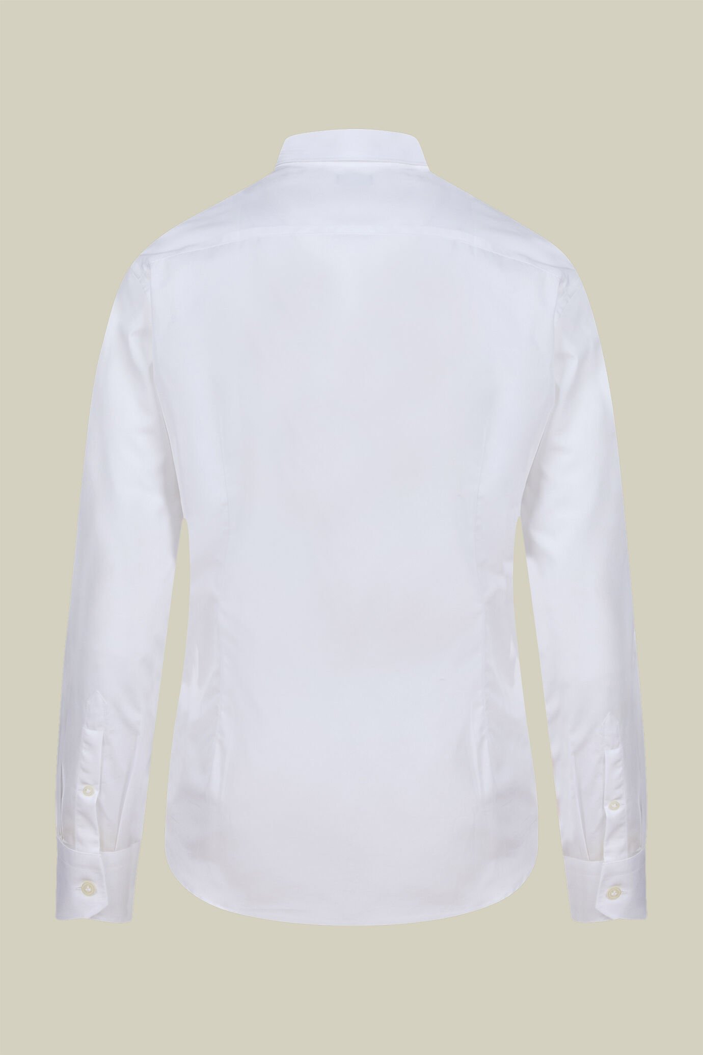 Men's regular fit classic shirt in end-on-end fabric with a classic collar image number 1