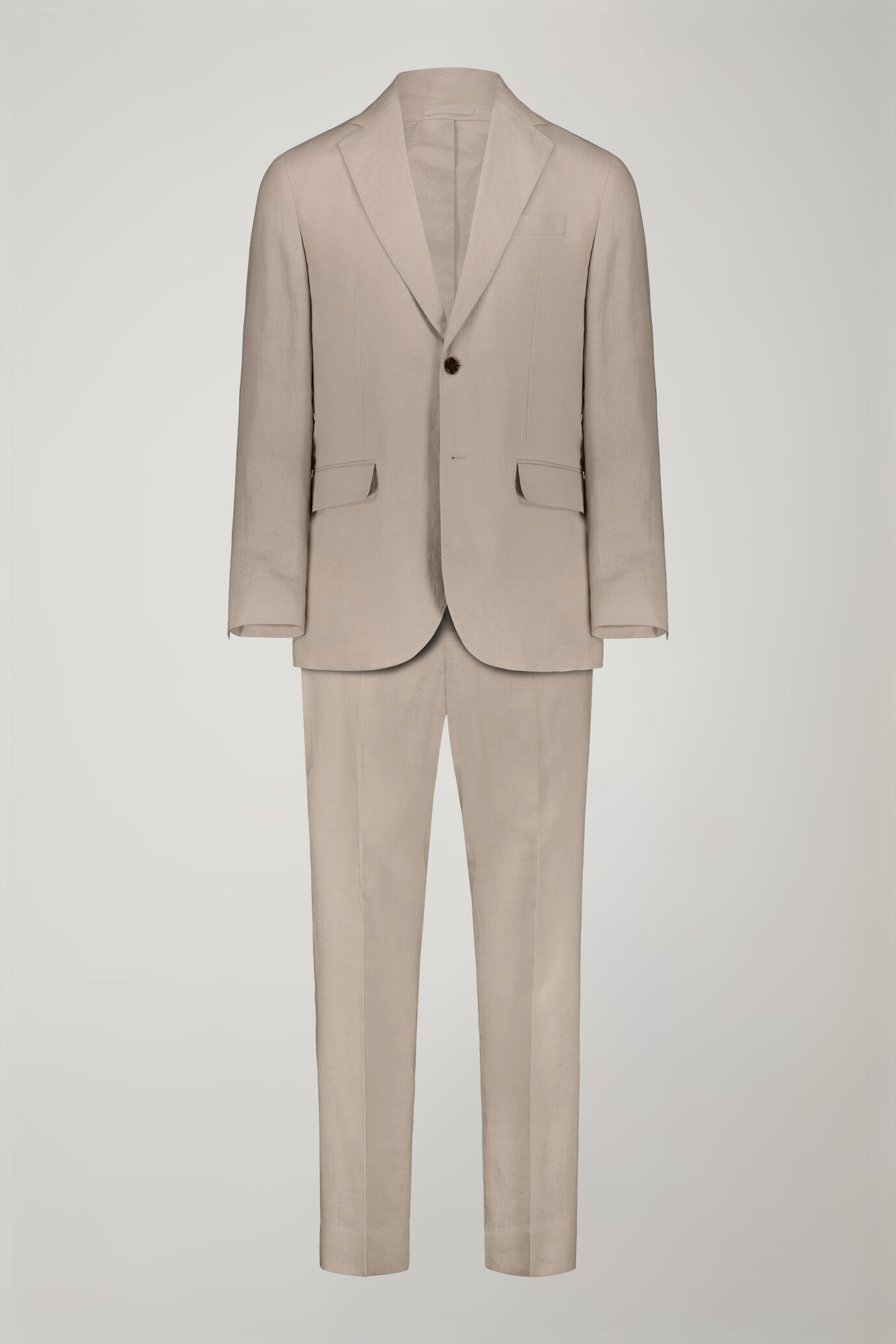 Men's single-breasted 100% linen regular fit suit image number 8