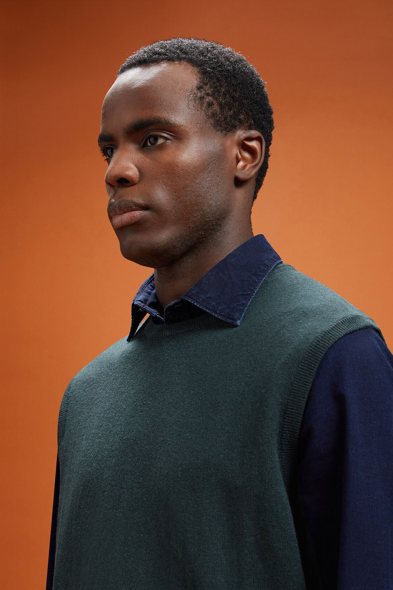 Gilet uomo girocollo lana e cotone regular fit image number 3