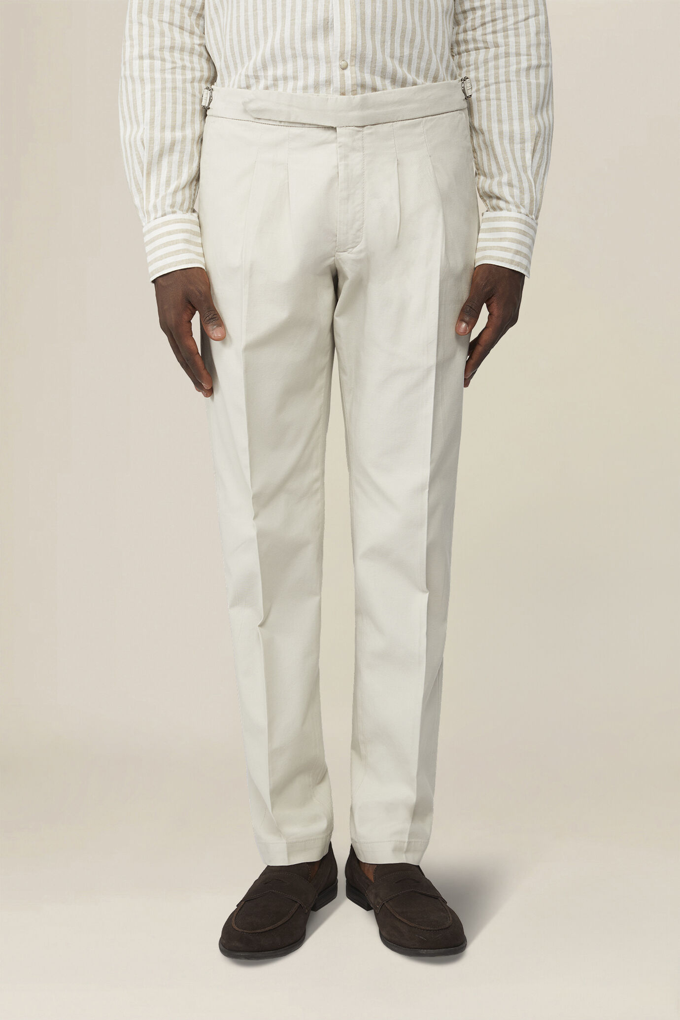 Pantalon pour homme &agrave; double pinces et boucles lat&eacute;rales image number 1