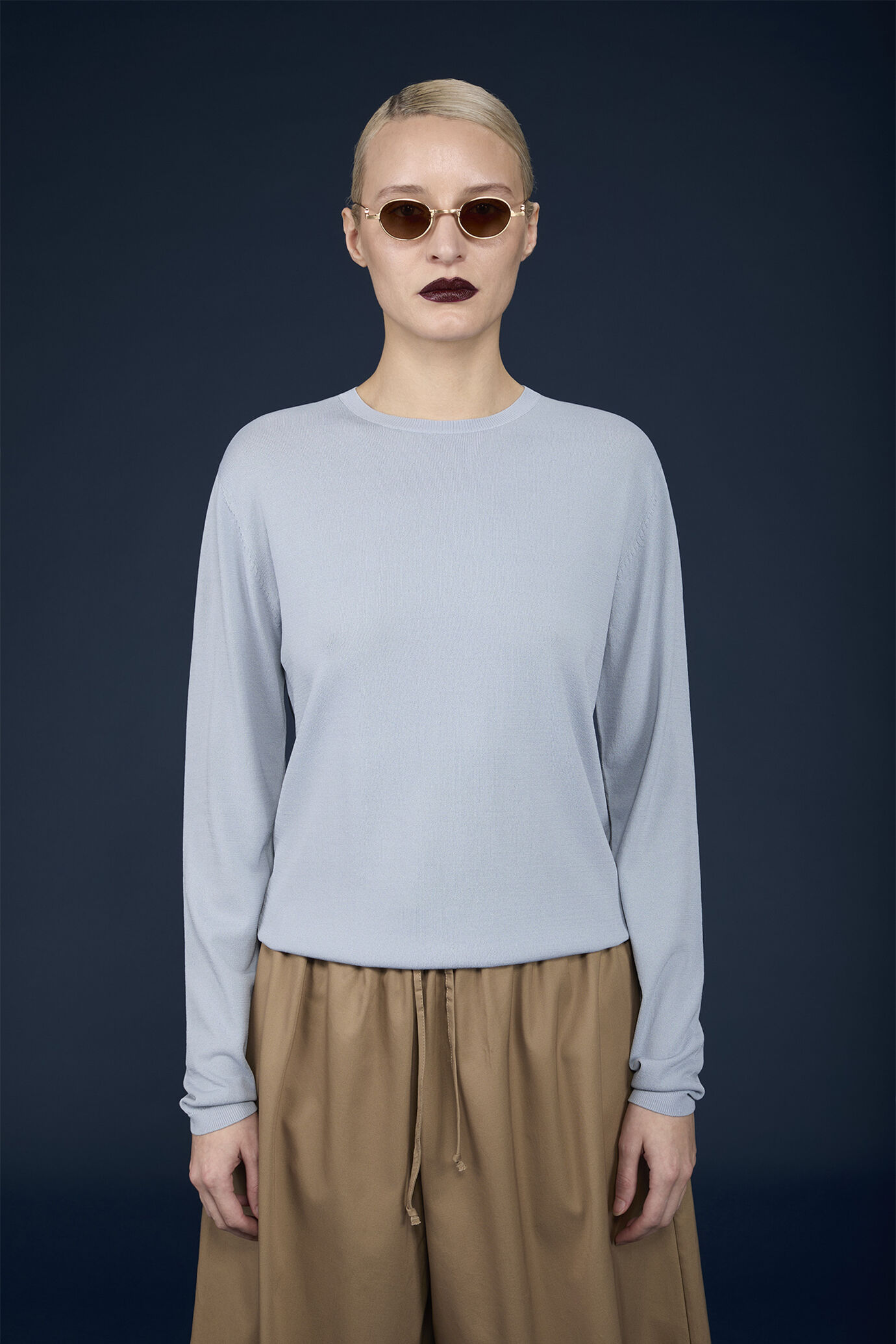 Maglia donna manica lunga girocollo