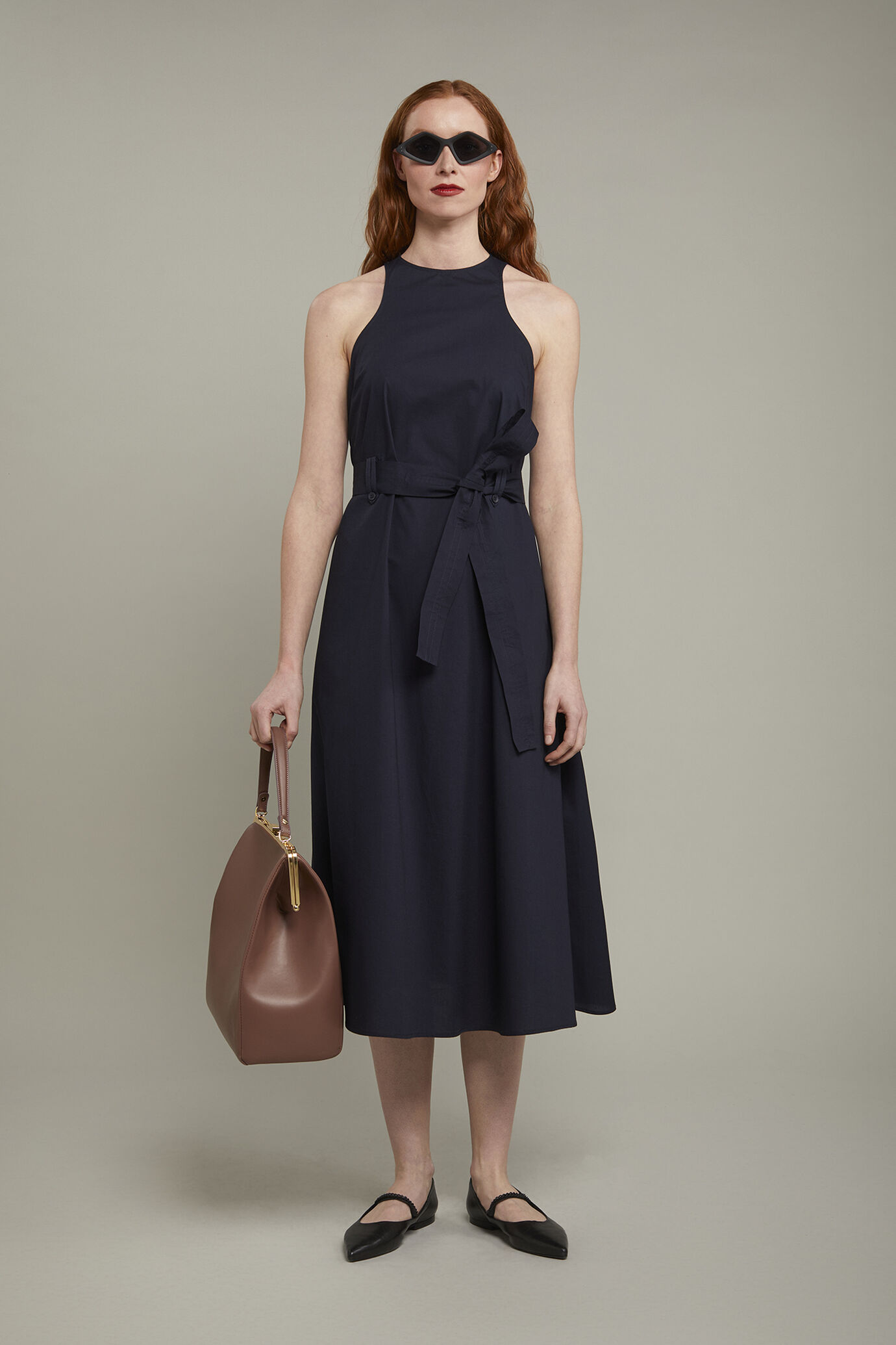Midikleid für Damen mit Gürtel in normaler Passform image number 0