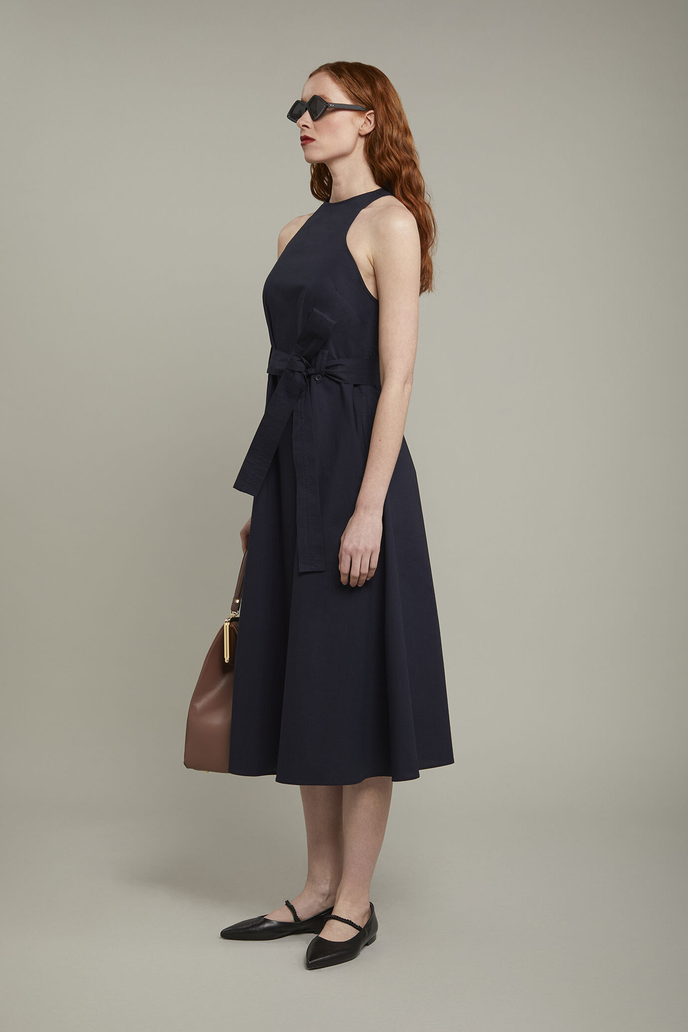 Women’s midi dress with belt regular fit image number 1