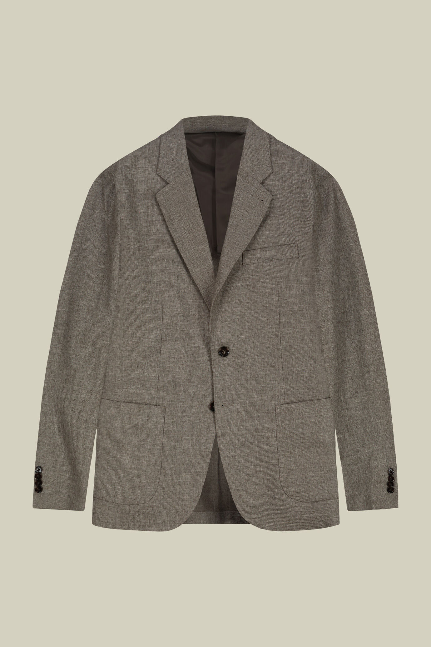 Veste simple boutonnage avec revers en pointe, semi-doubl&eacute;e image number 4