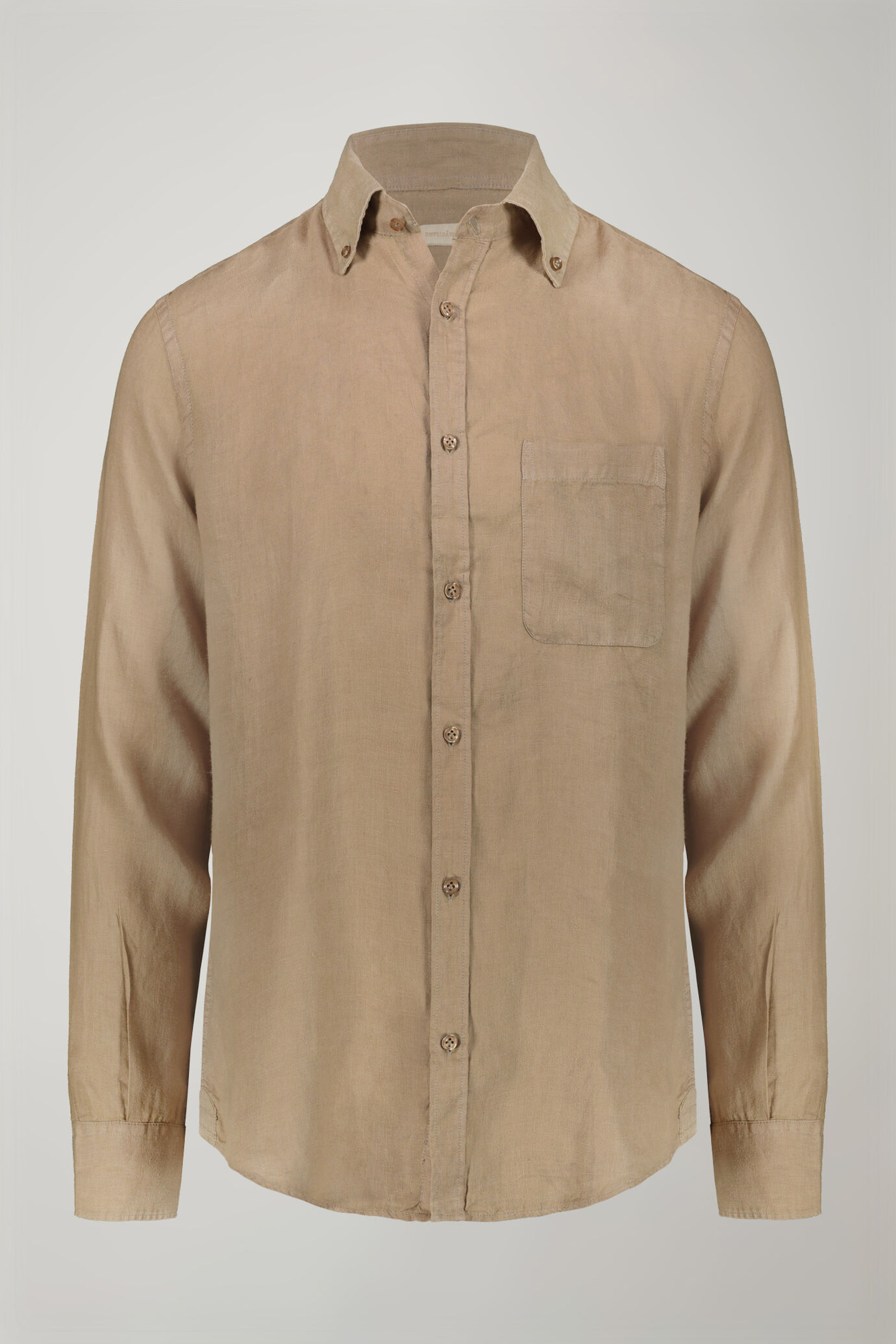 Camicia casual uomo collo button down 100% lino comfort fit image number 5