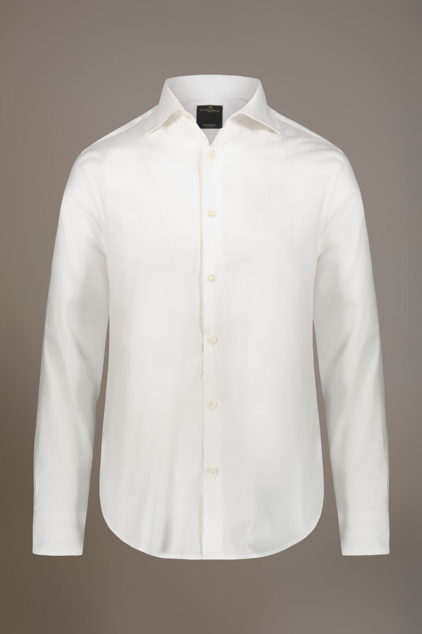 Camicia classica collo francese classic fit tessuto spigato image number 3