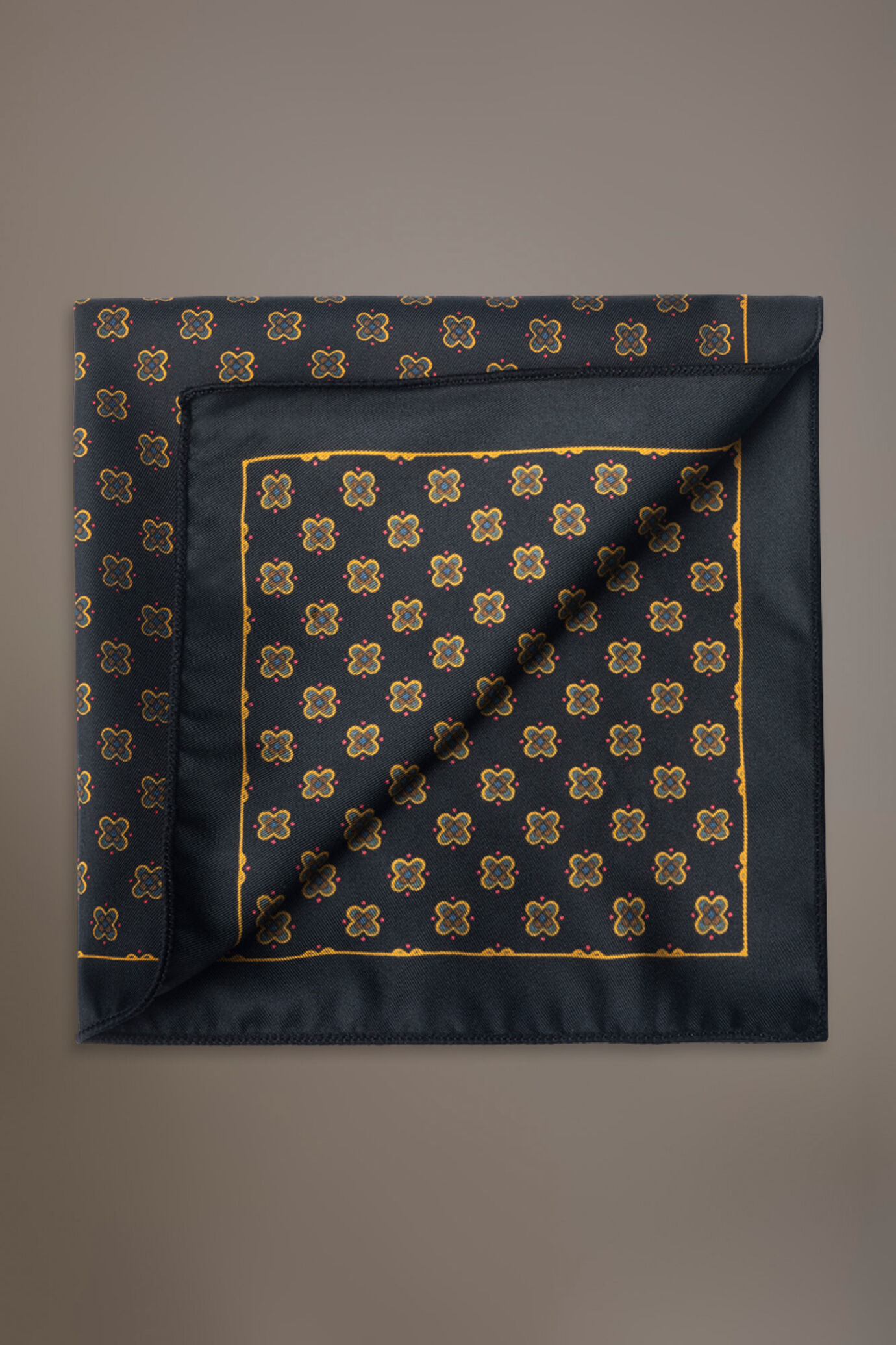 Pochette in twill fantasia stampata