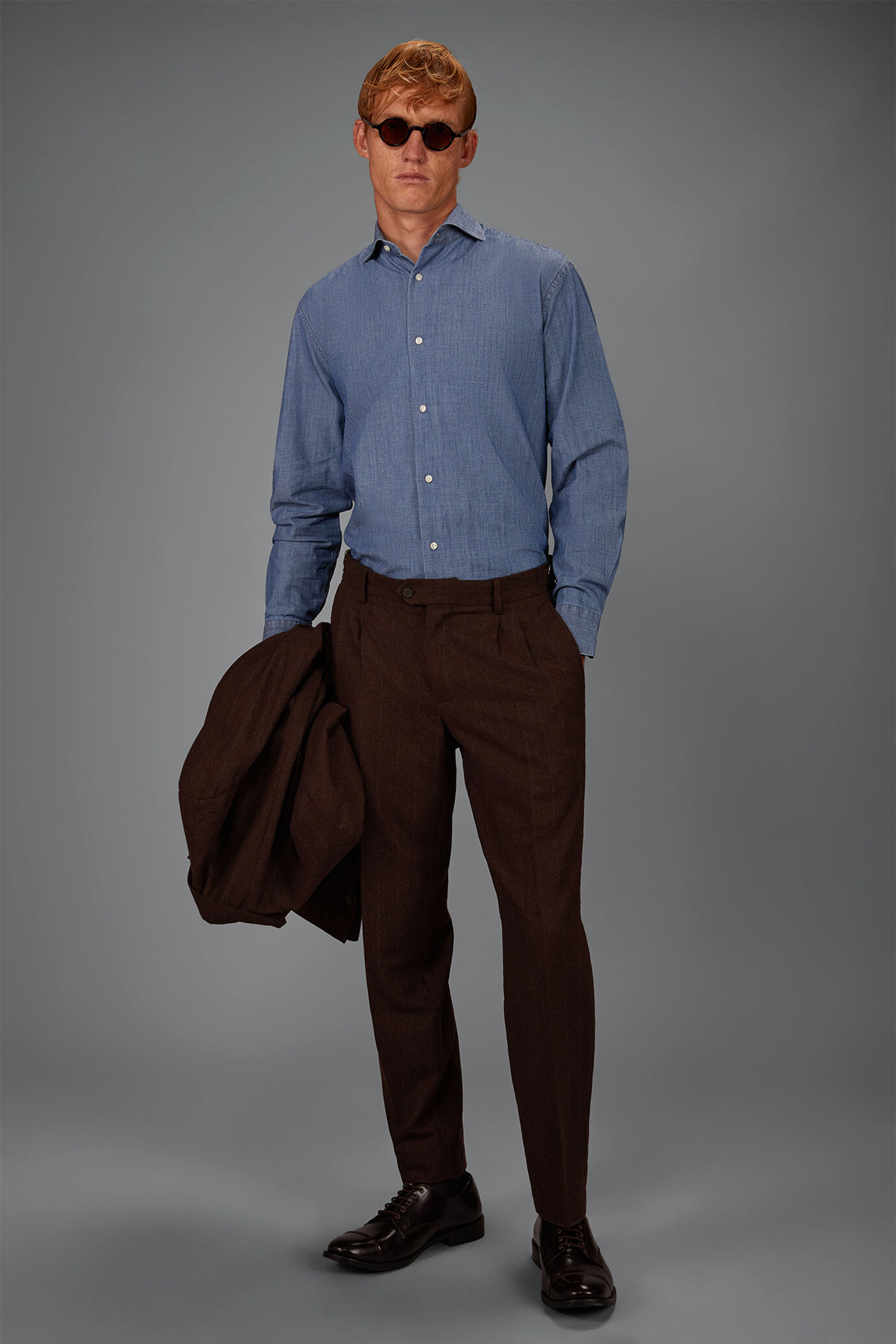 Klassische Nadelstreifenhose aus Wollmischung in Regular-Fit image number 0