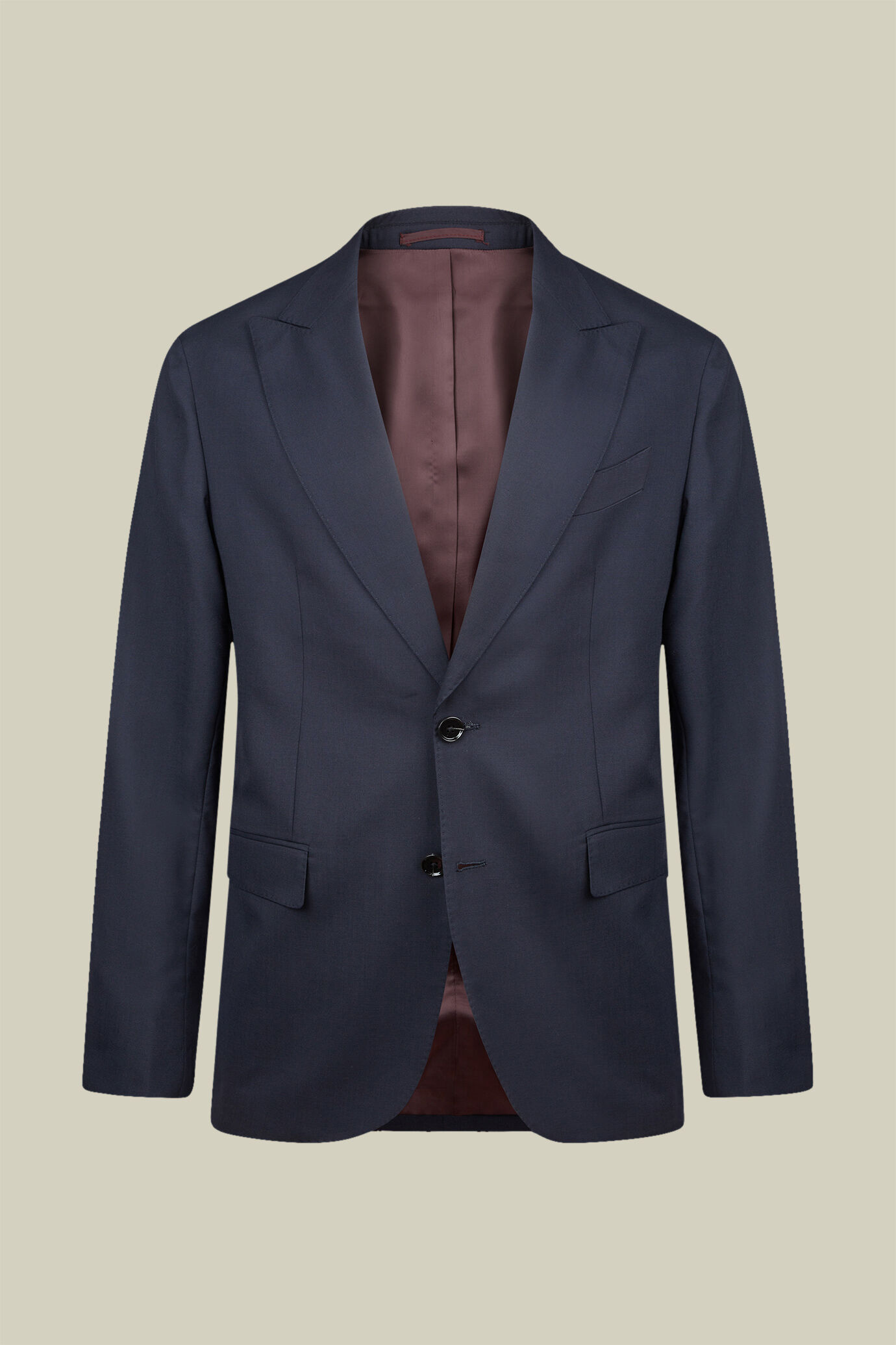 Costume homme à simple boutonnage avec veste à col en pointe en polylaine, coupe classique