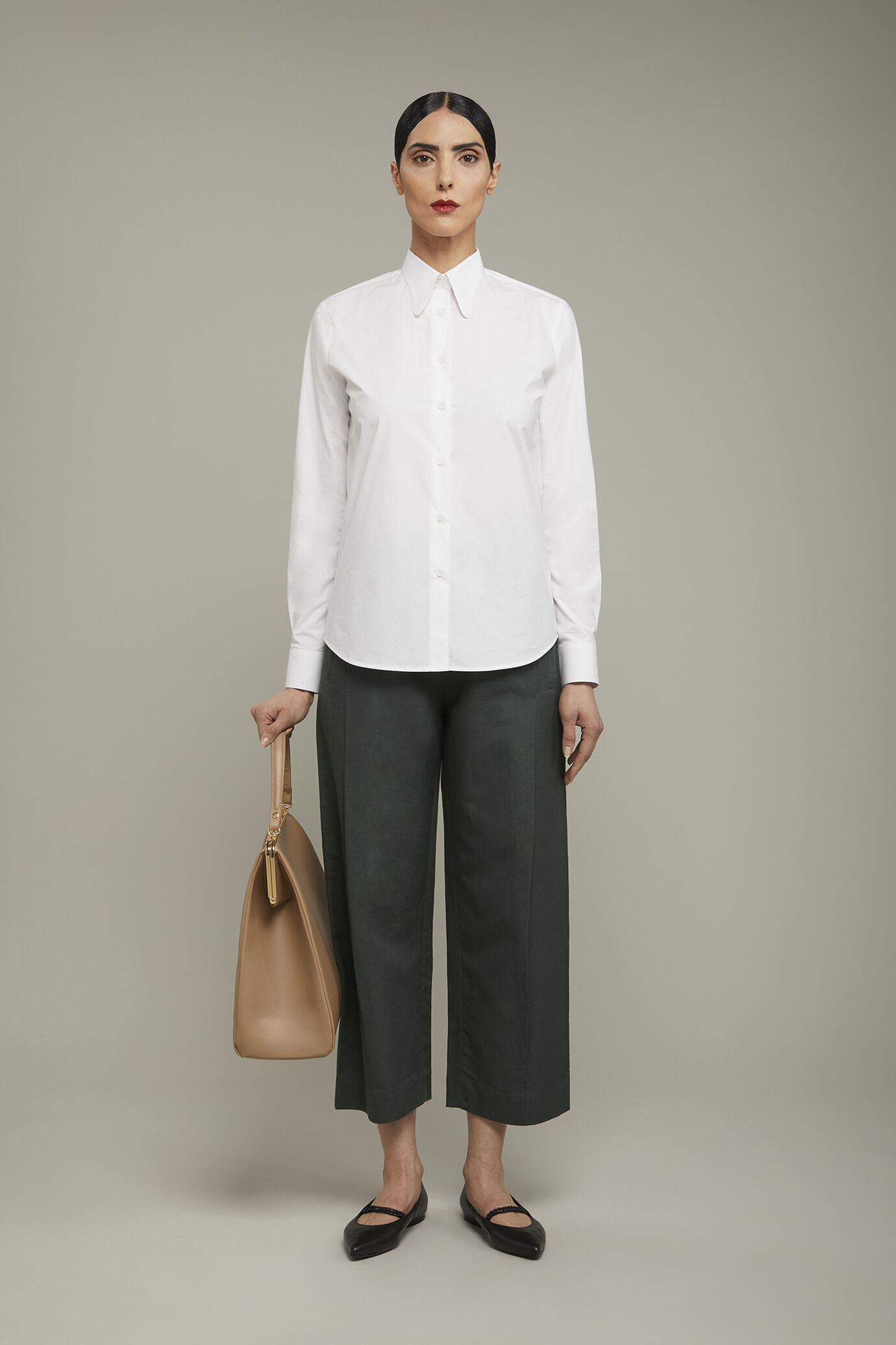 Camicia donna in cotone stretch image number 0