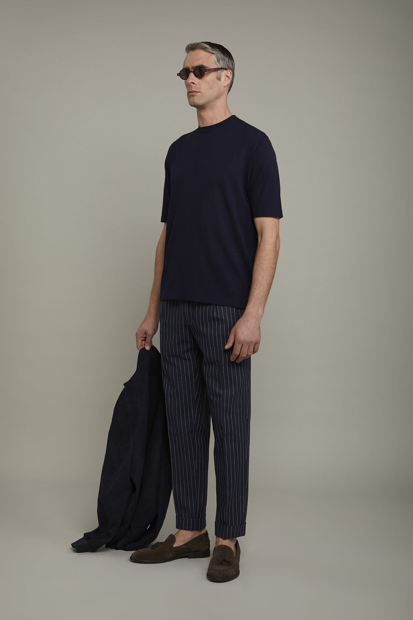 T-Shirt uomo in maglia 100% cotone con manica corta regular fit image number 1