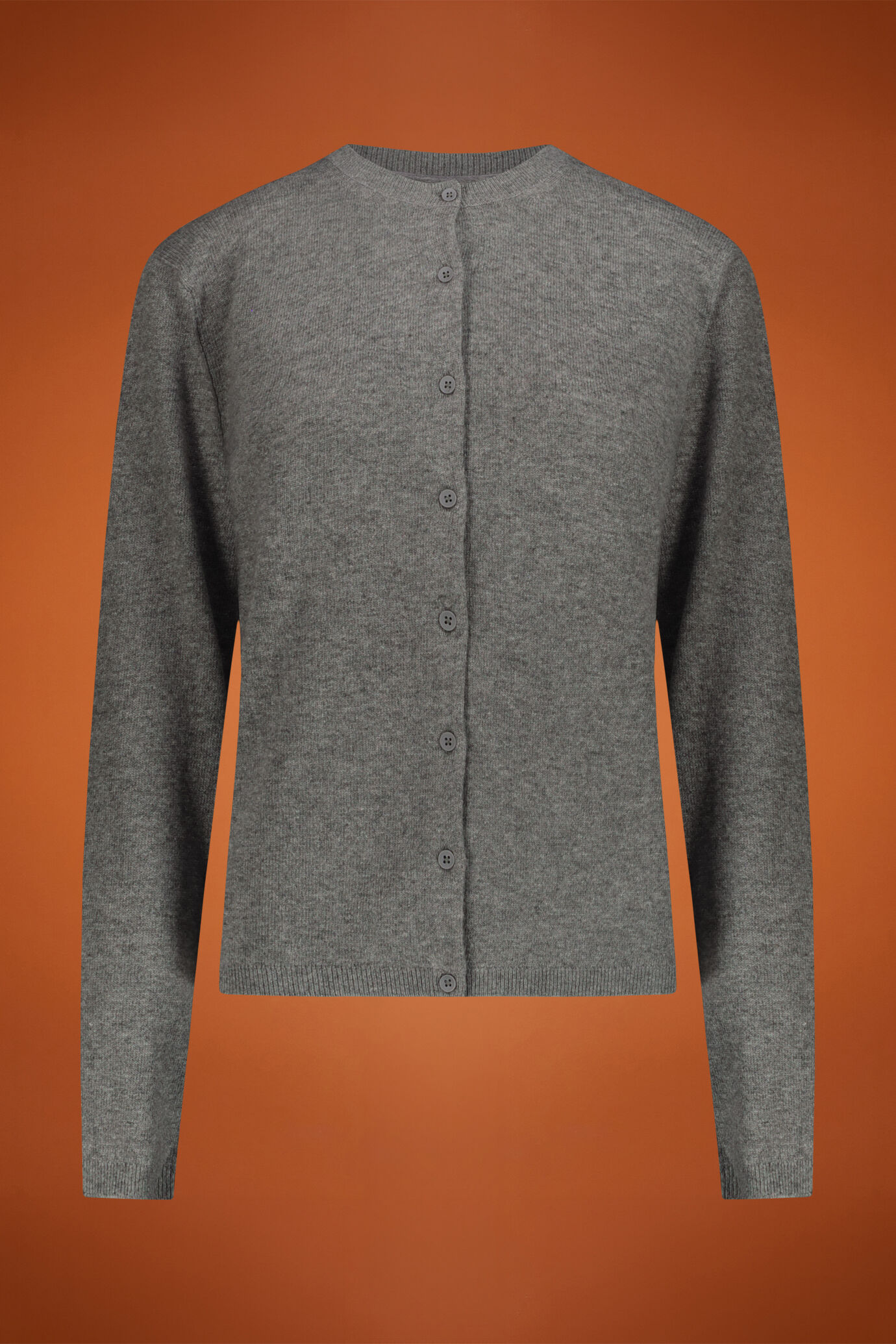 Cardigan donna girocollo misto lana e cachemire image number 0