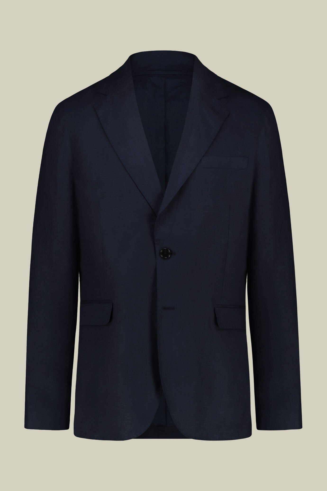 Costume droit pour homme avec pantalon sans plis, en 100% lin effet lavé