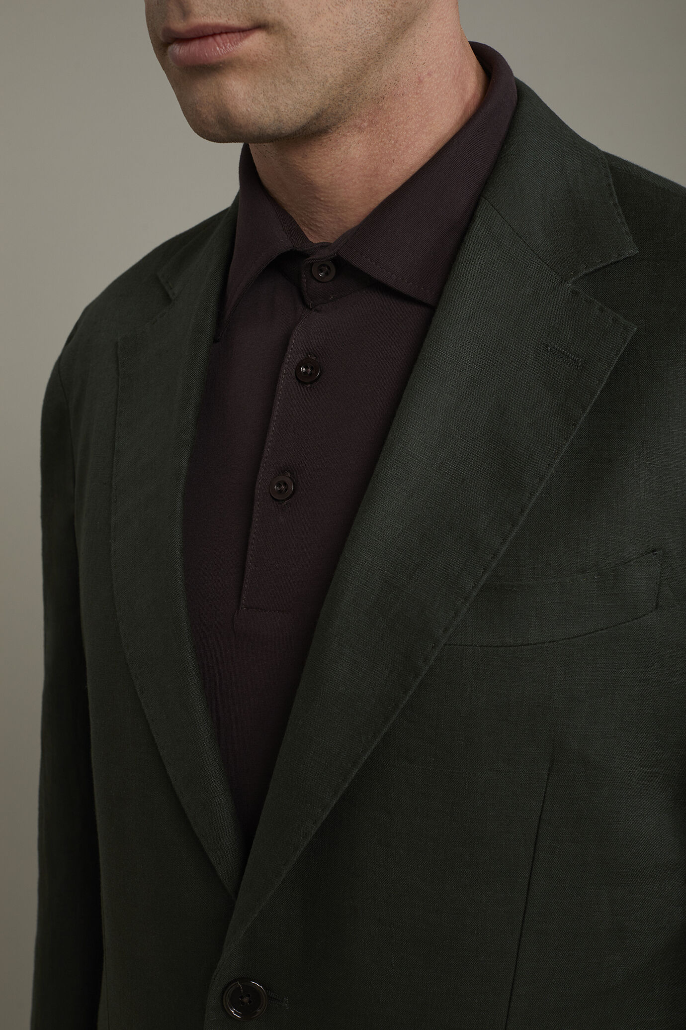 Abito uomo monopetto 100% lino regular fit image number 3