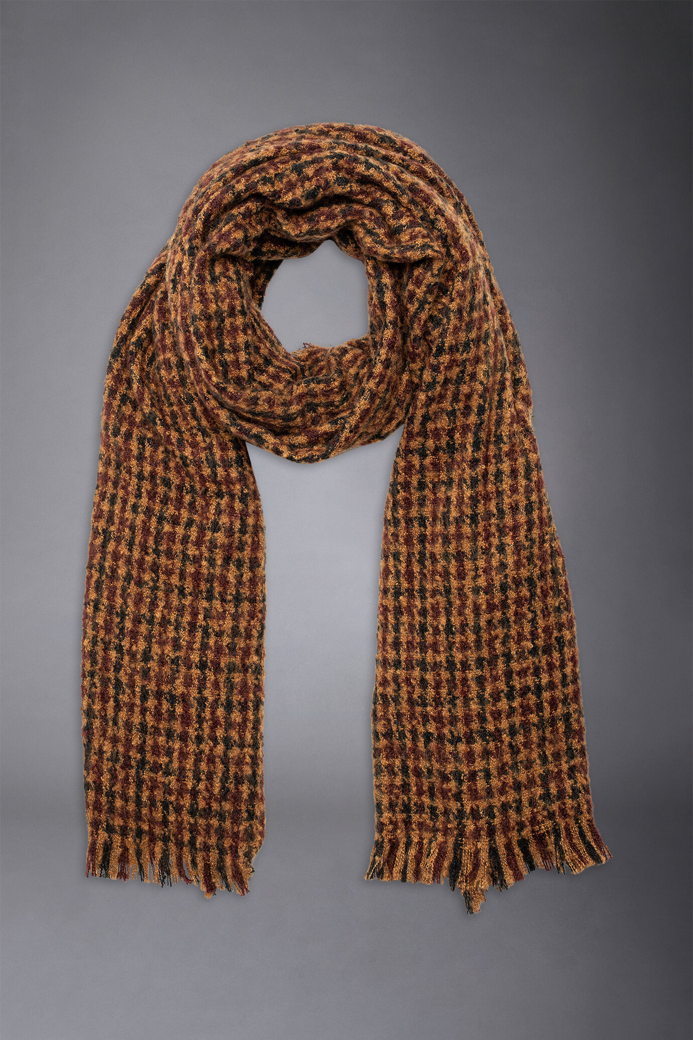 Men's micro-check patterned scarf image number 0
