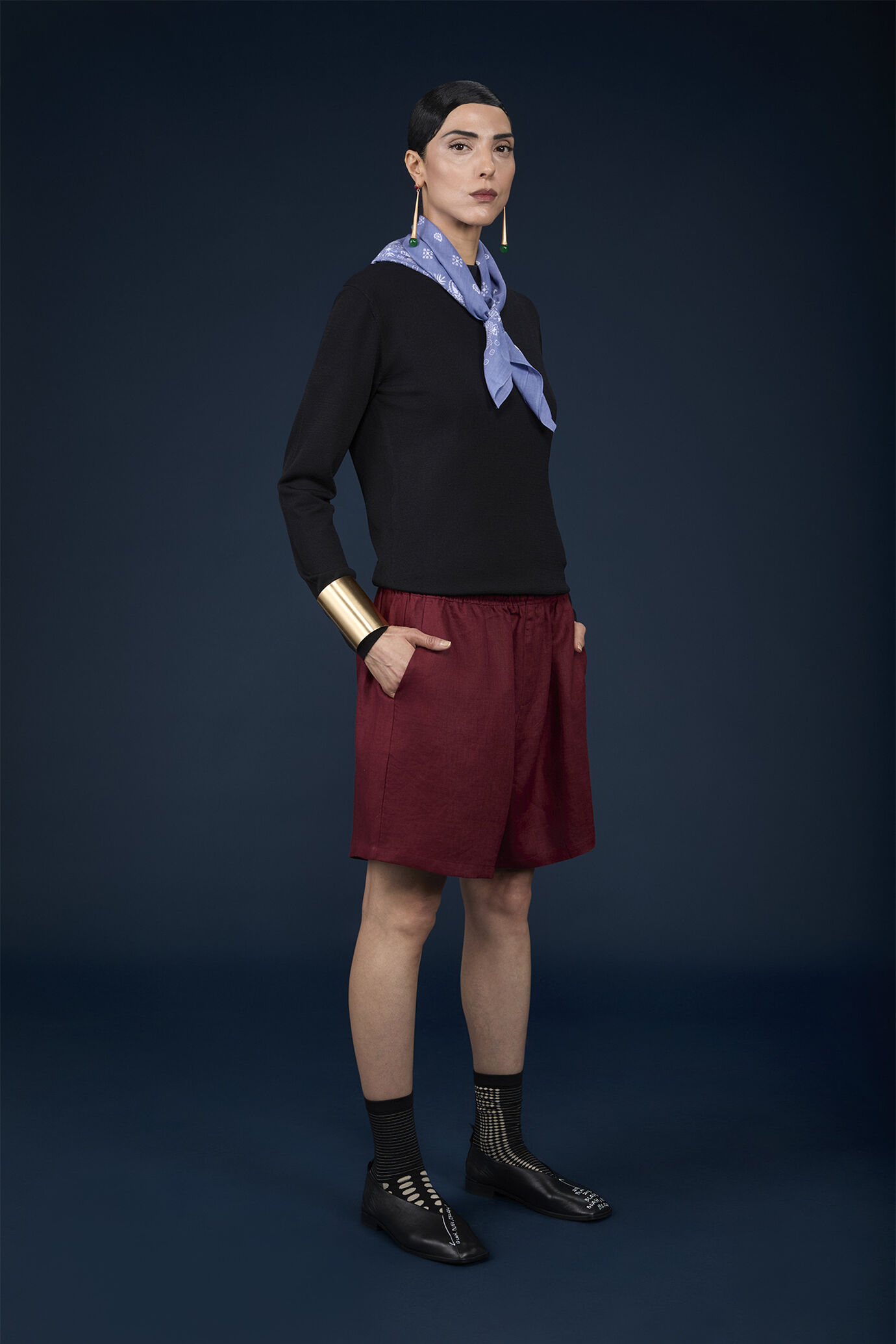Langärmeliger Damen-Pullover mit Rundhalsausschnitt